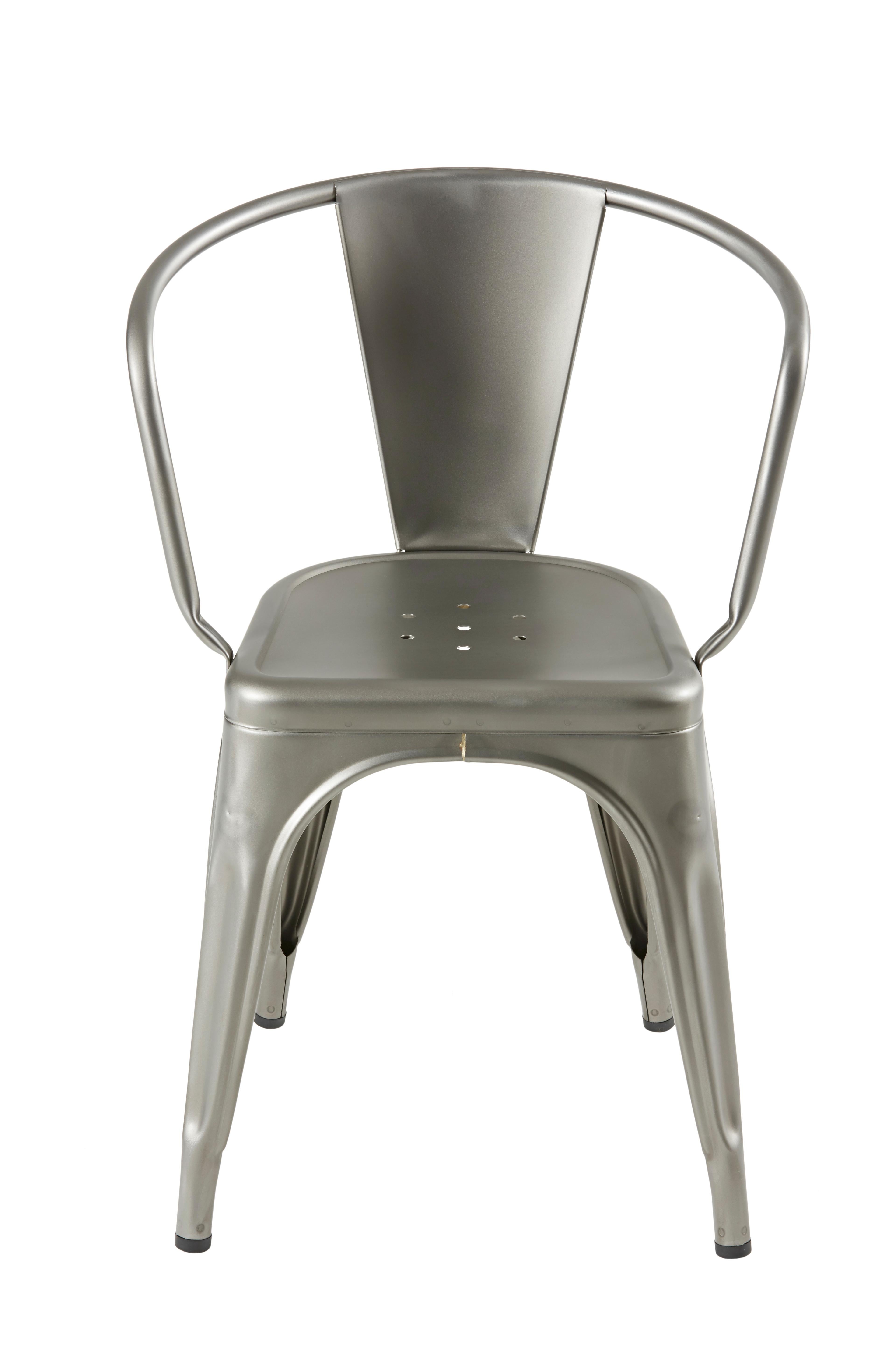 For Sale: Gray (Vernis Satiné) A56 Armchair in Essential Colors by Jean Pauchard & Tolix