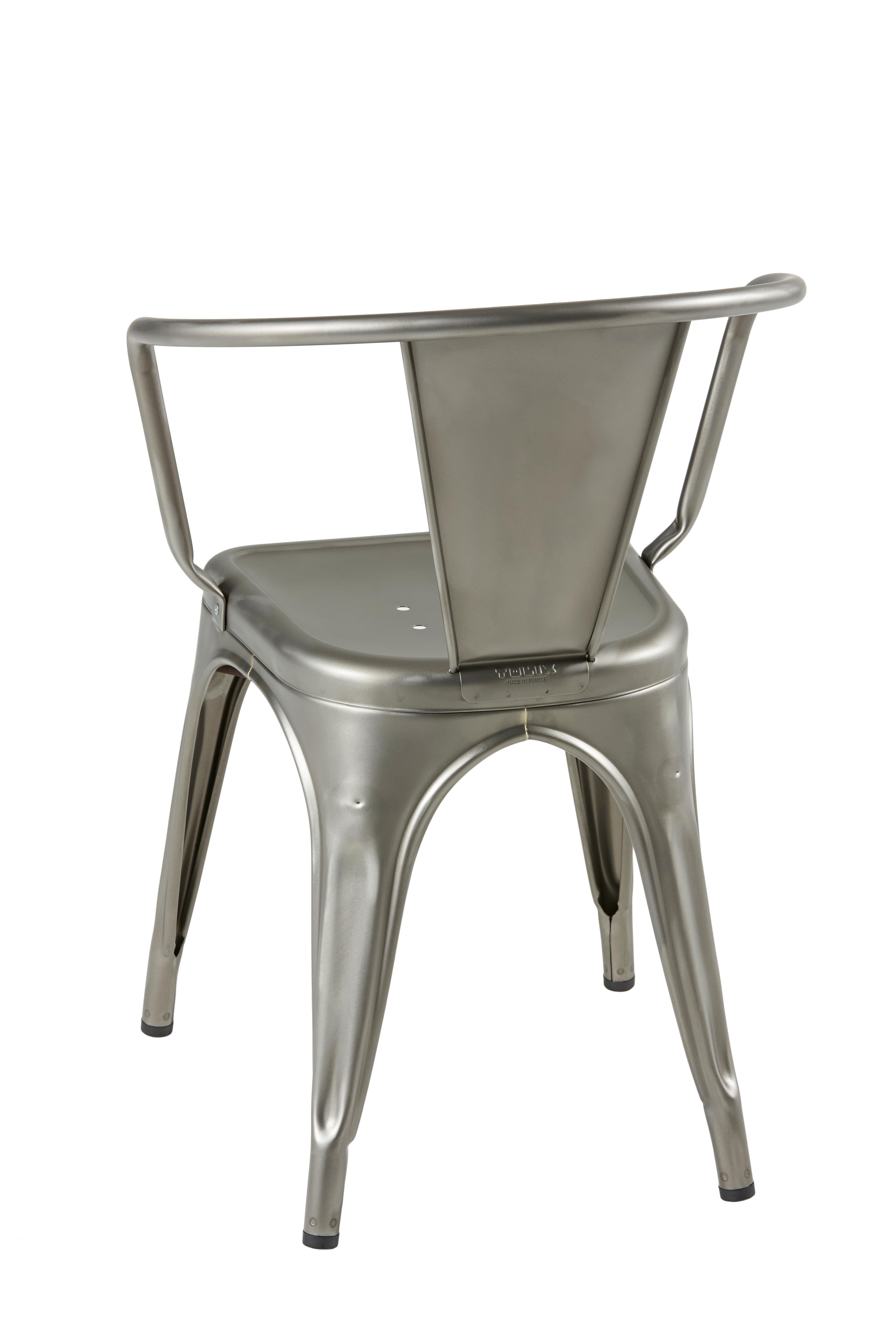 For Sale: Gray (Vernis Satiné) A56 Armchair in Essential Colors by Jean Pauchard & Tolix 3
