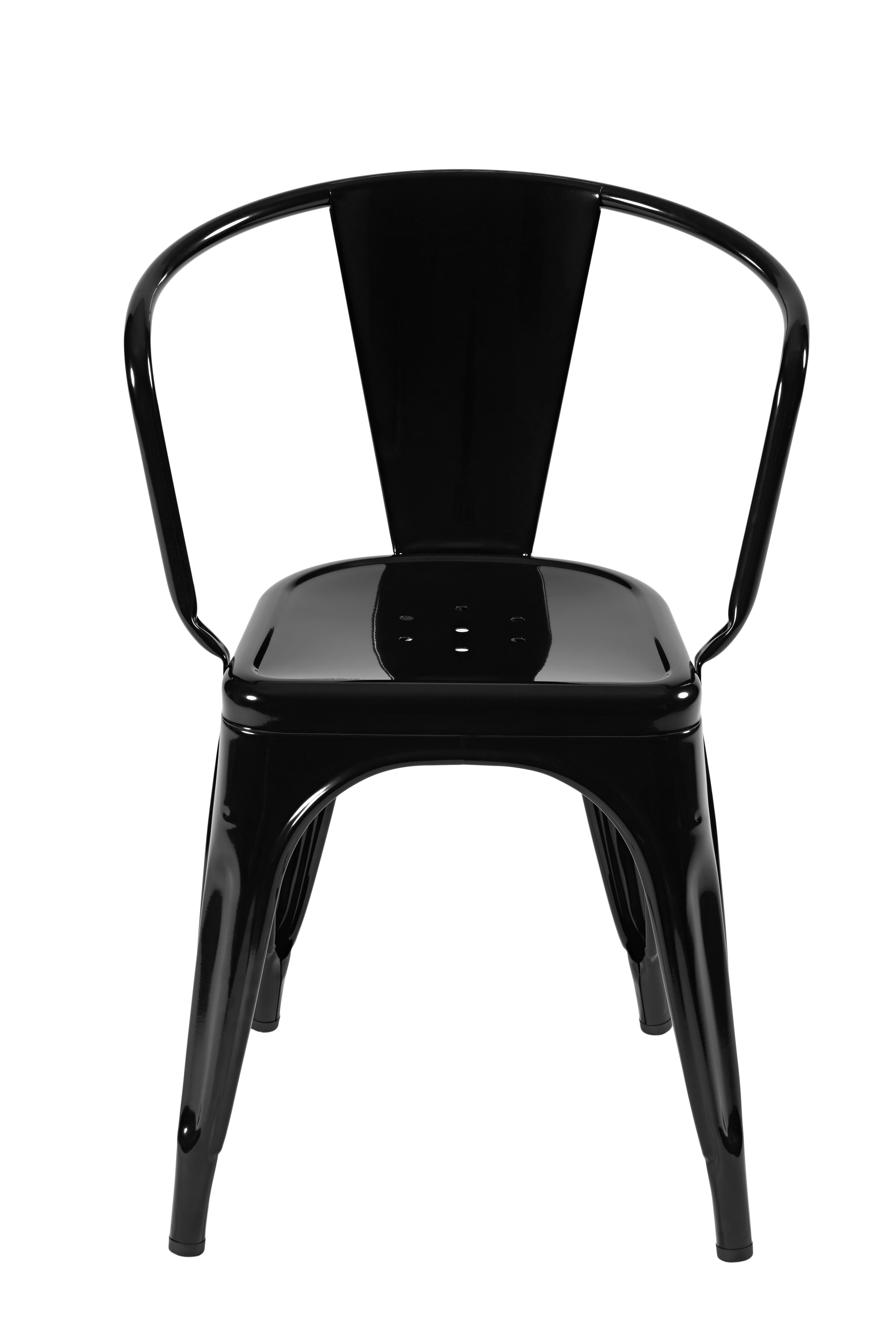 For Sale: Black (Noir) A56 Armchair in Essential Colors by Jean Pauchard & Tolix