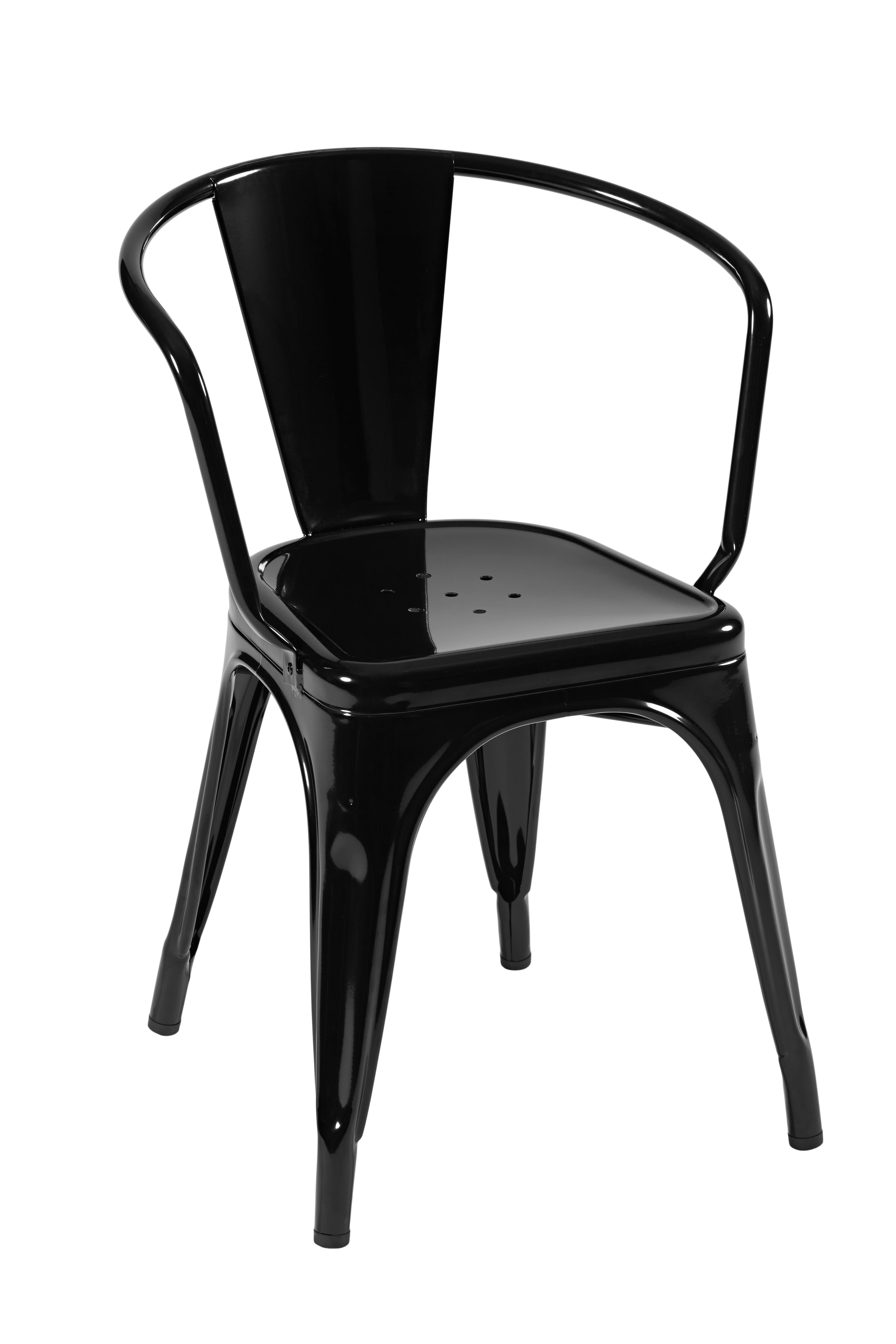 For Sale: Black (Noir) A56 Armchair in Essential Colors by Jean Pauchard & Tolix 2