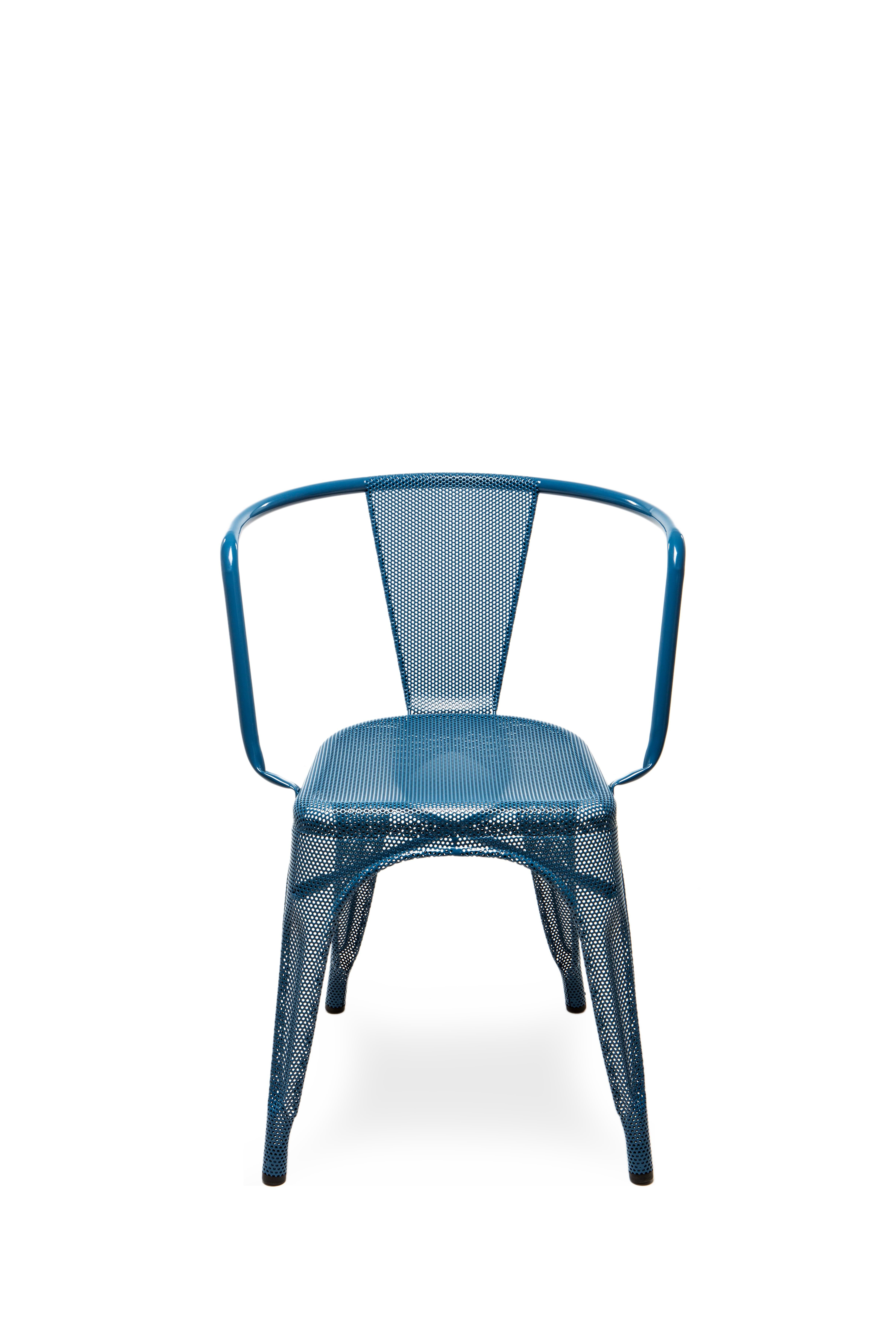 For Sale: Blue (Bleu Ocean) A97 Perforated Armchair in Essential Colors by Chantal Andriot & Tolix 2