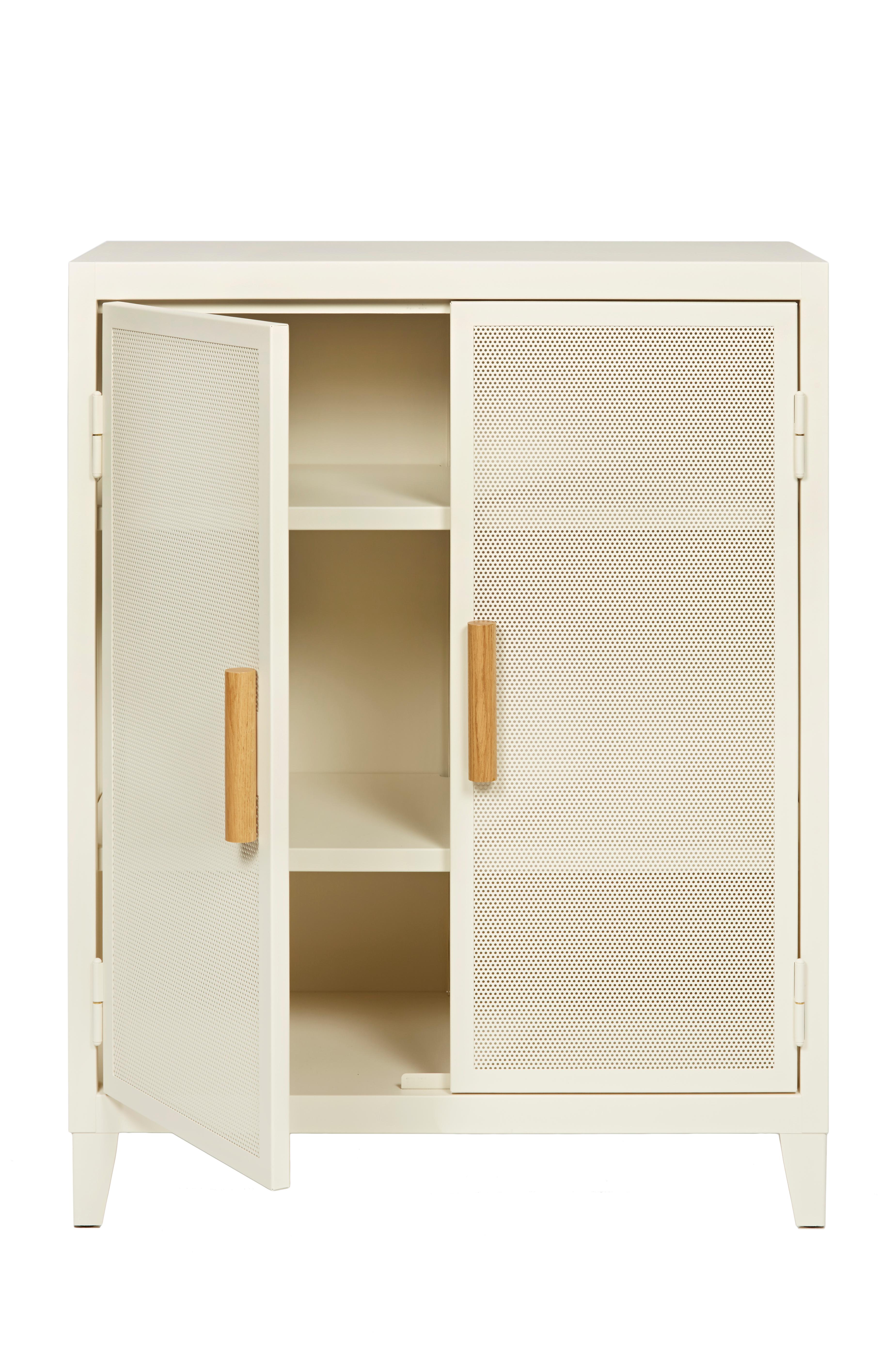 For Sale: White (Ivoire) B2 Perforated Low Locker in Essential Colors by Chantal Andriot and Tolix 4
