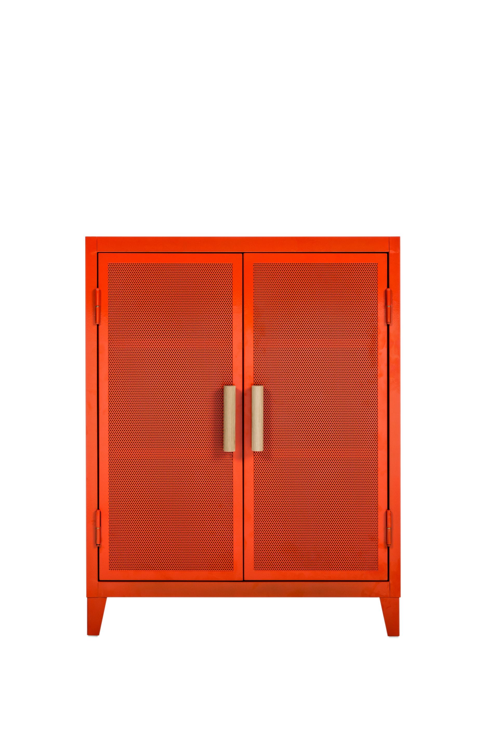 For Sale: Orange (Potiron) B2 Perforated Low Locker in Essential Colors by Chantal Andriot and Tolix