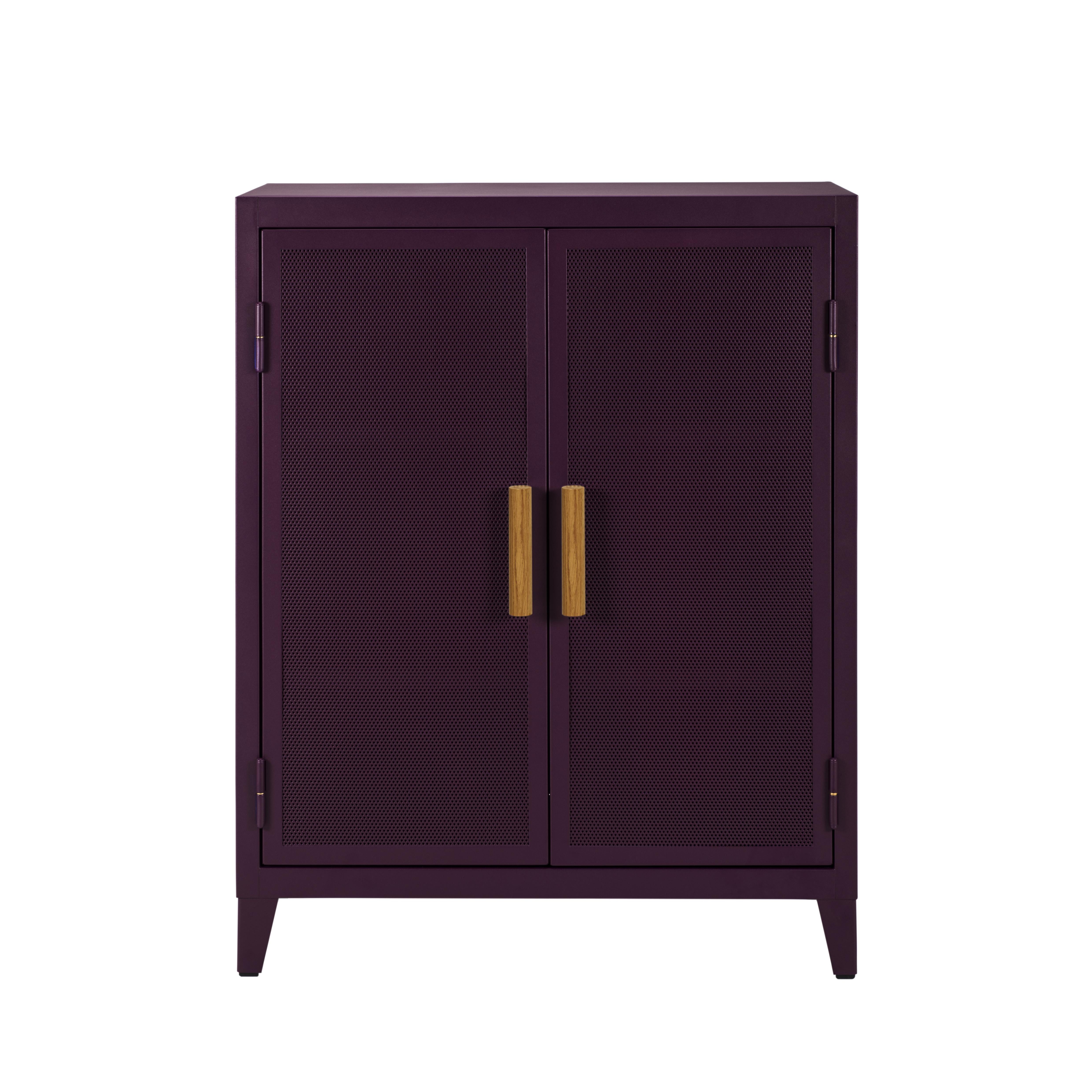 For Sale: Purple (Aubergine) B2 Perforated Low Locker in Pop Colors by Chantal Andriot and Tolix 2