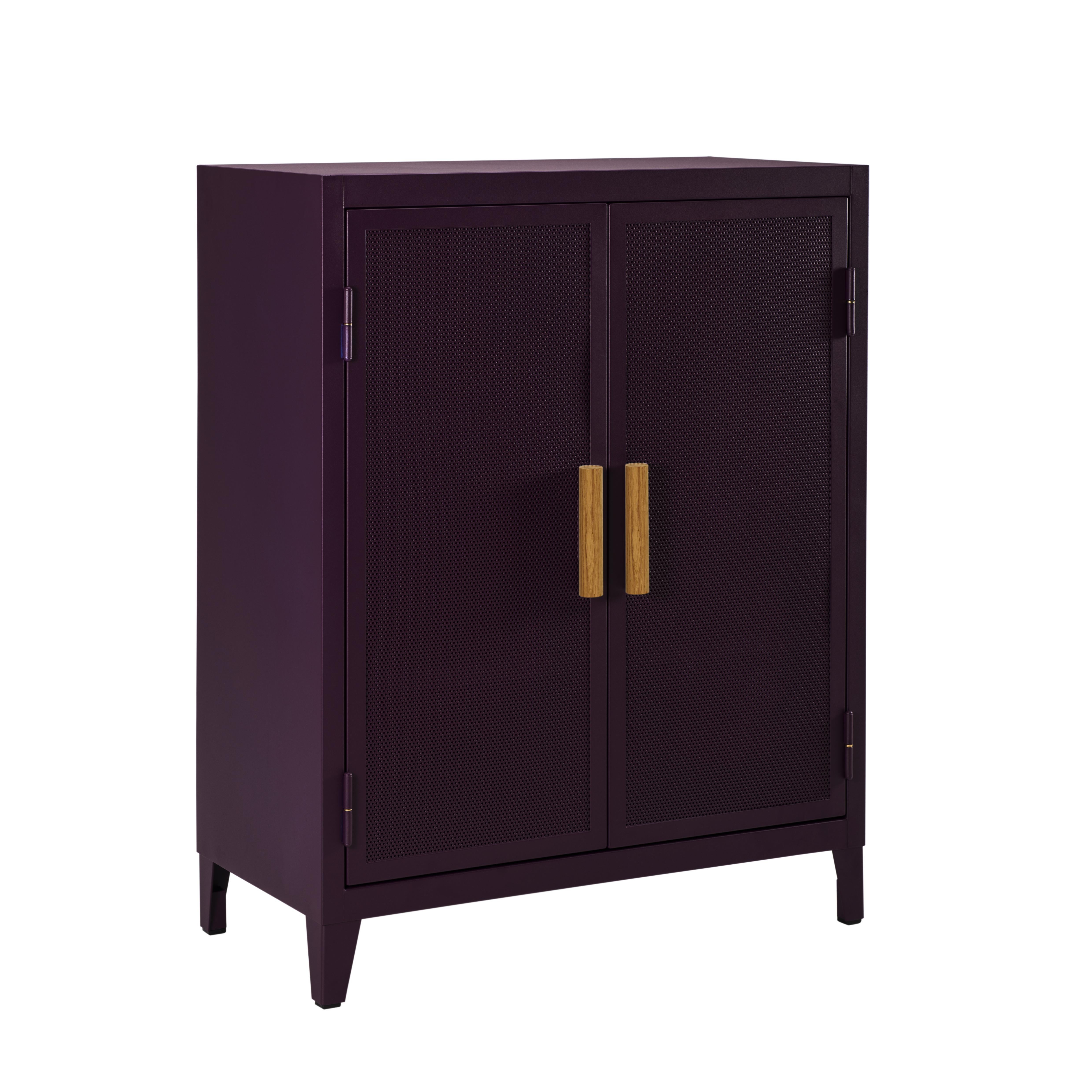 For Sale: Purple (Aubergine) B2 Perforated Low Locker in Pop Colors by Chantal Andriot and Tolix 3