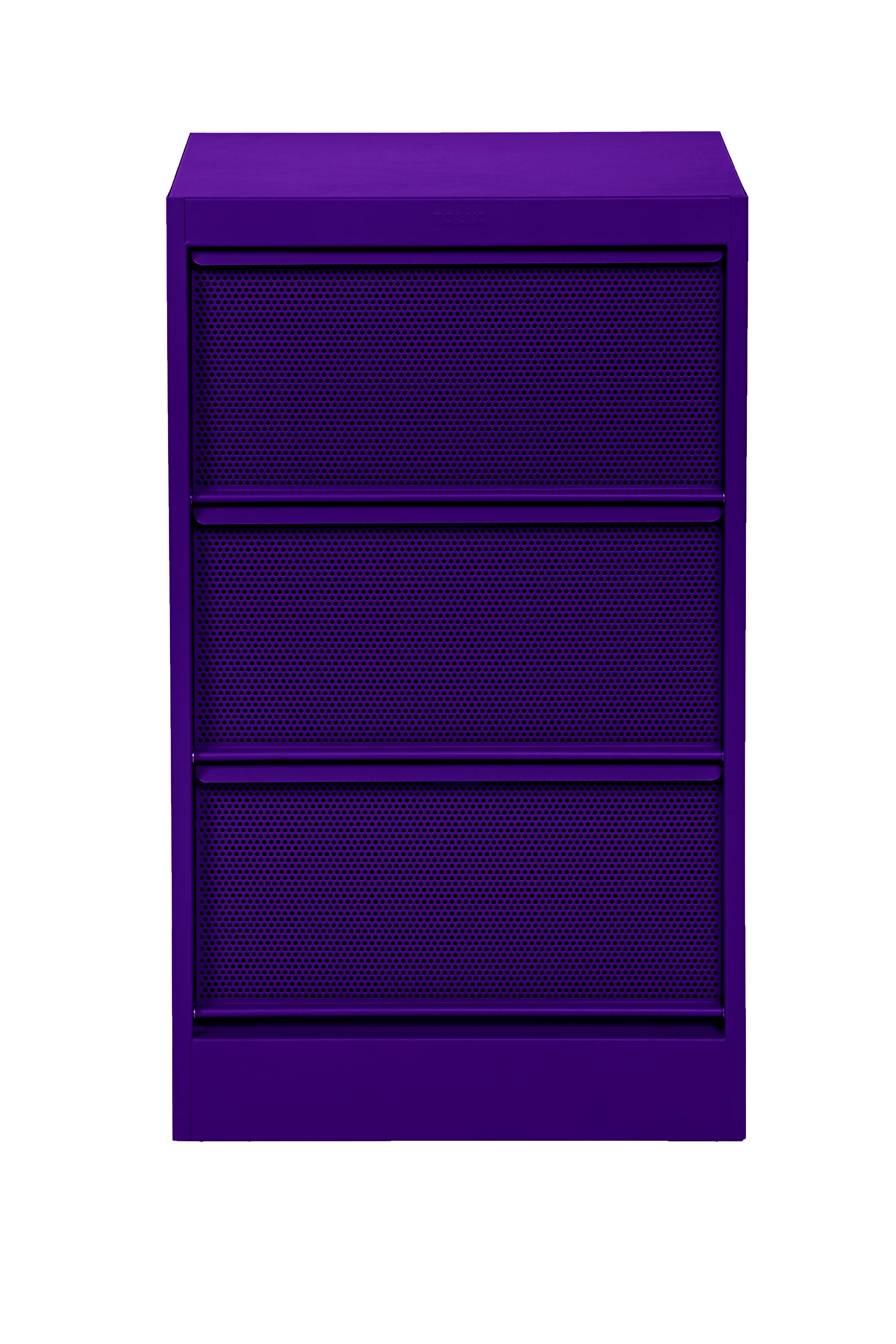 For Sale: Purple (Aubergine) CC3 Perforated Industrial Cabinet in Pop Colors by Xavier Pauchard to 2