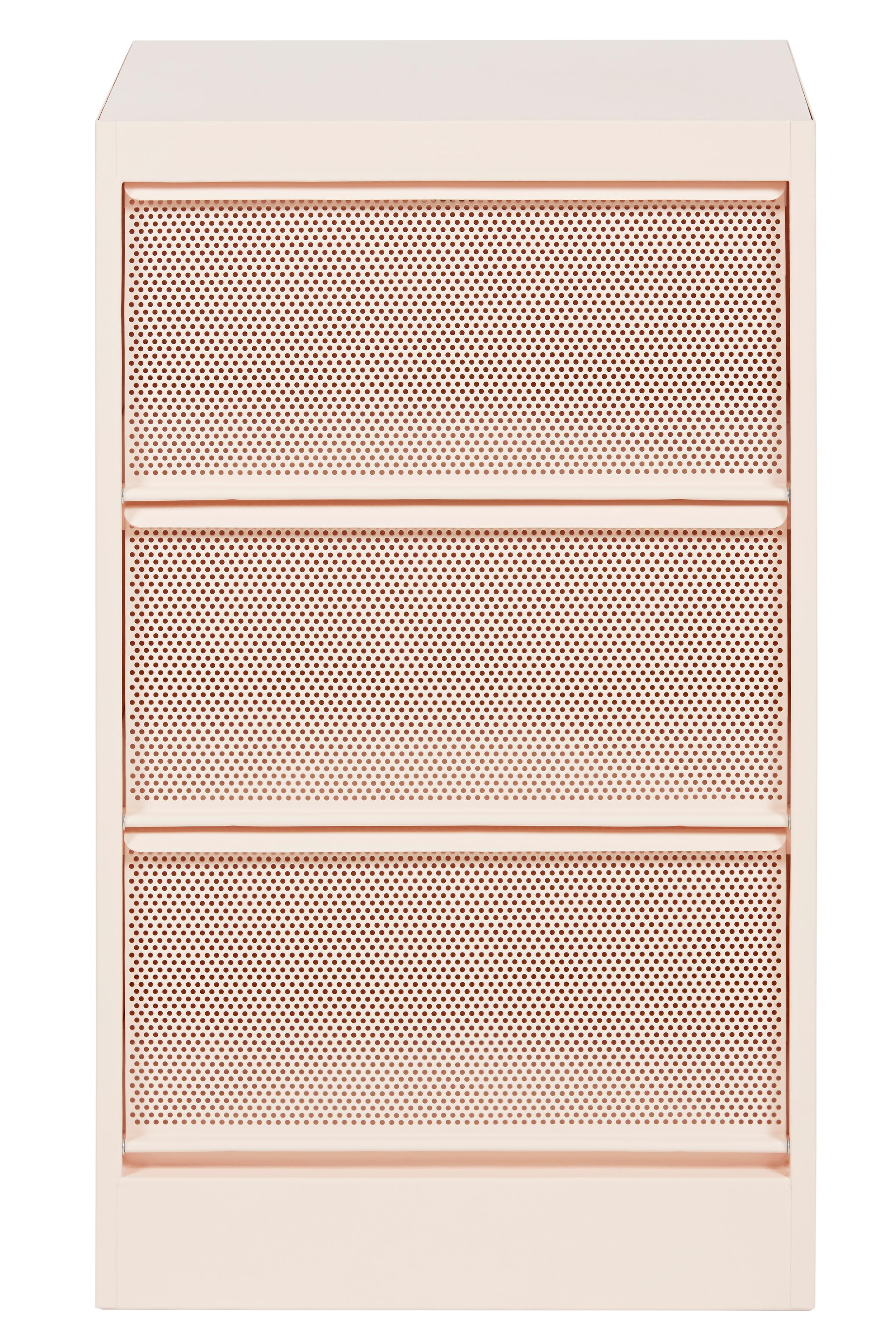 For Sale: Pink (Rose Poudré) CC3 Perforated Industrial Cabinet in Pop Colors by Xavier Pauchard to