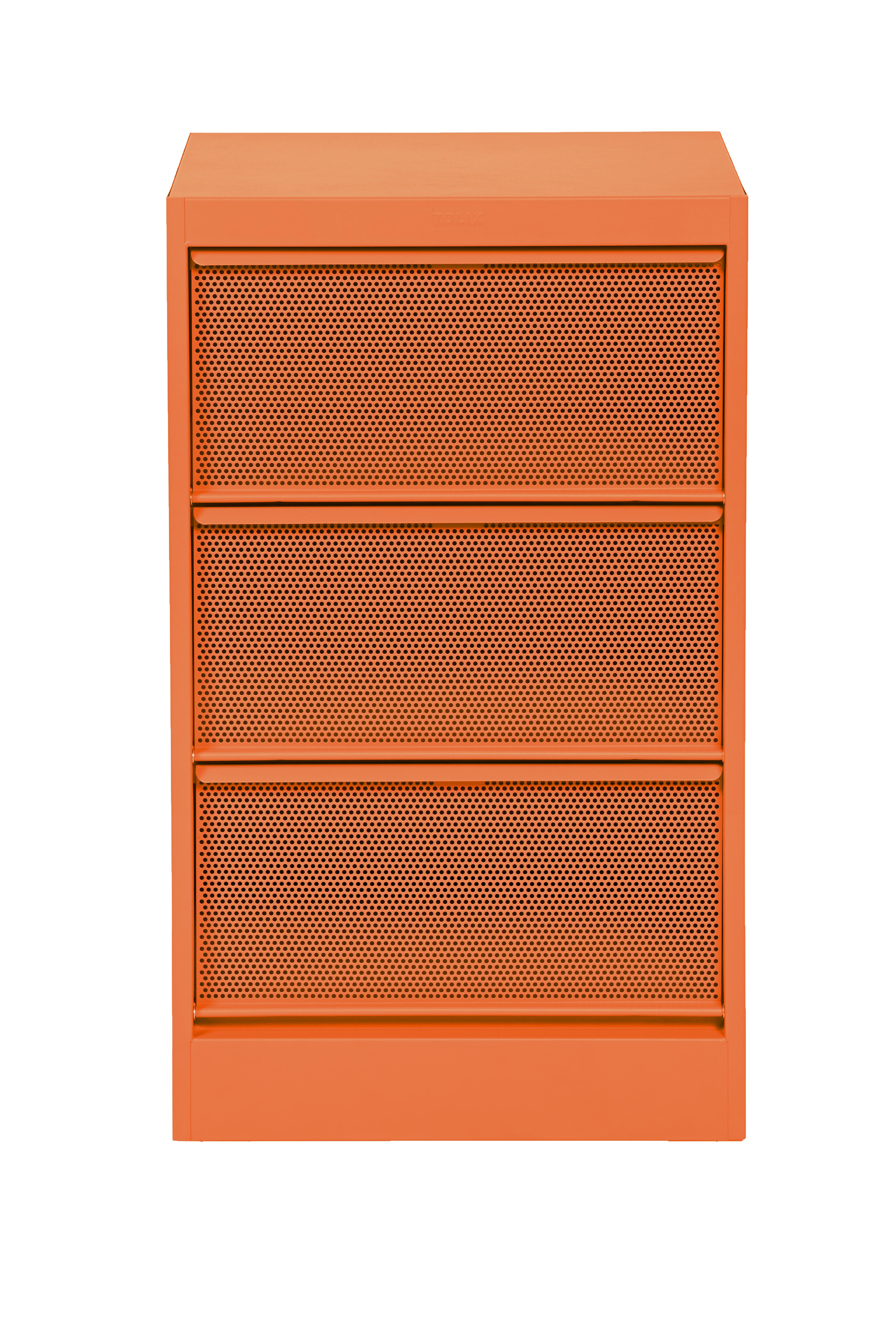 For Sale: Orange (Potiron) CC3 Perforated Industrial Cabinet in Essential Colors by Xavier Pauchard