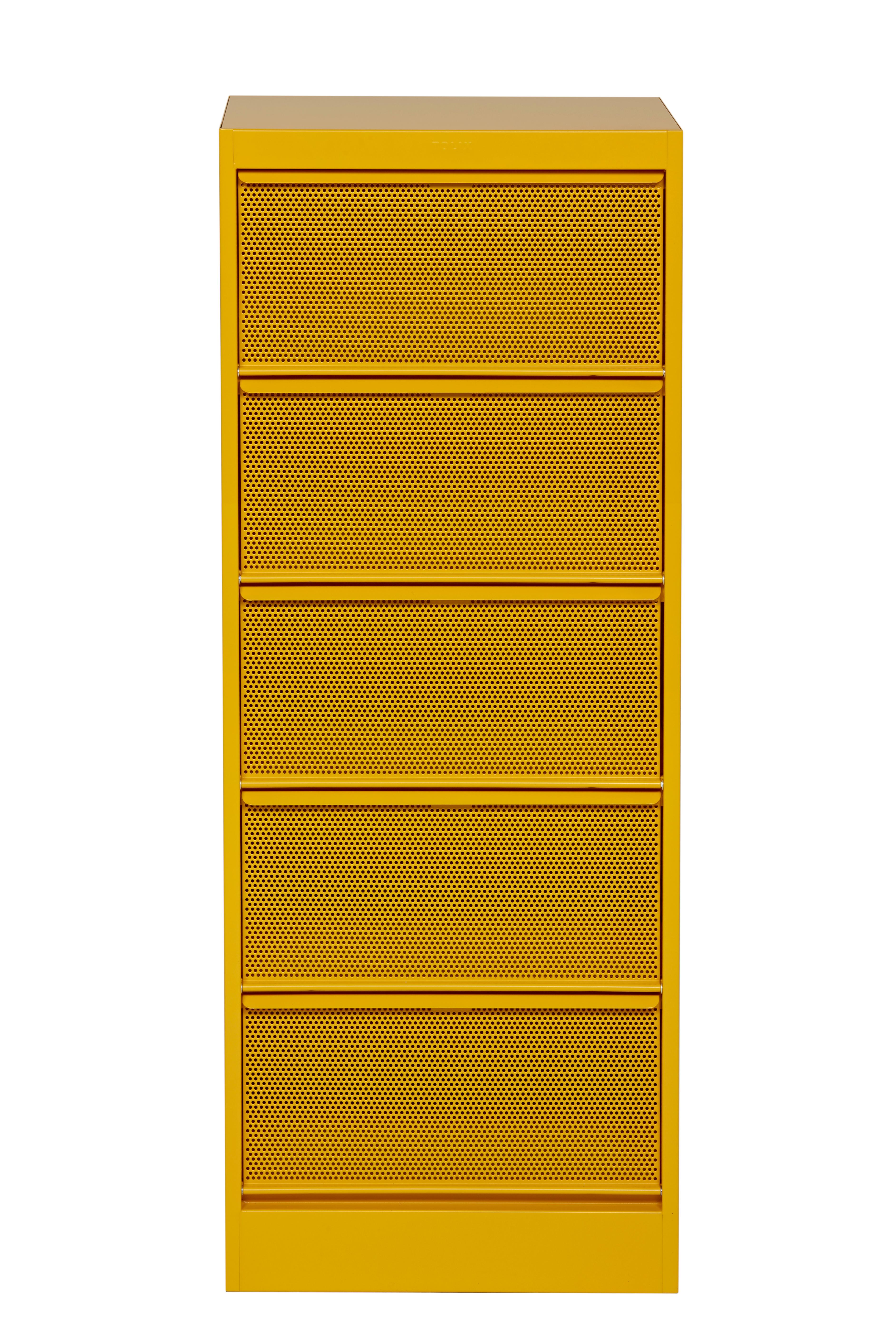 For Sale: Orange (Jaune Moutarde) CC5 Perforated Industrial Cabinet in Pop Colors by Xavier Pauchard & Tolix