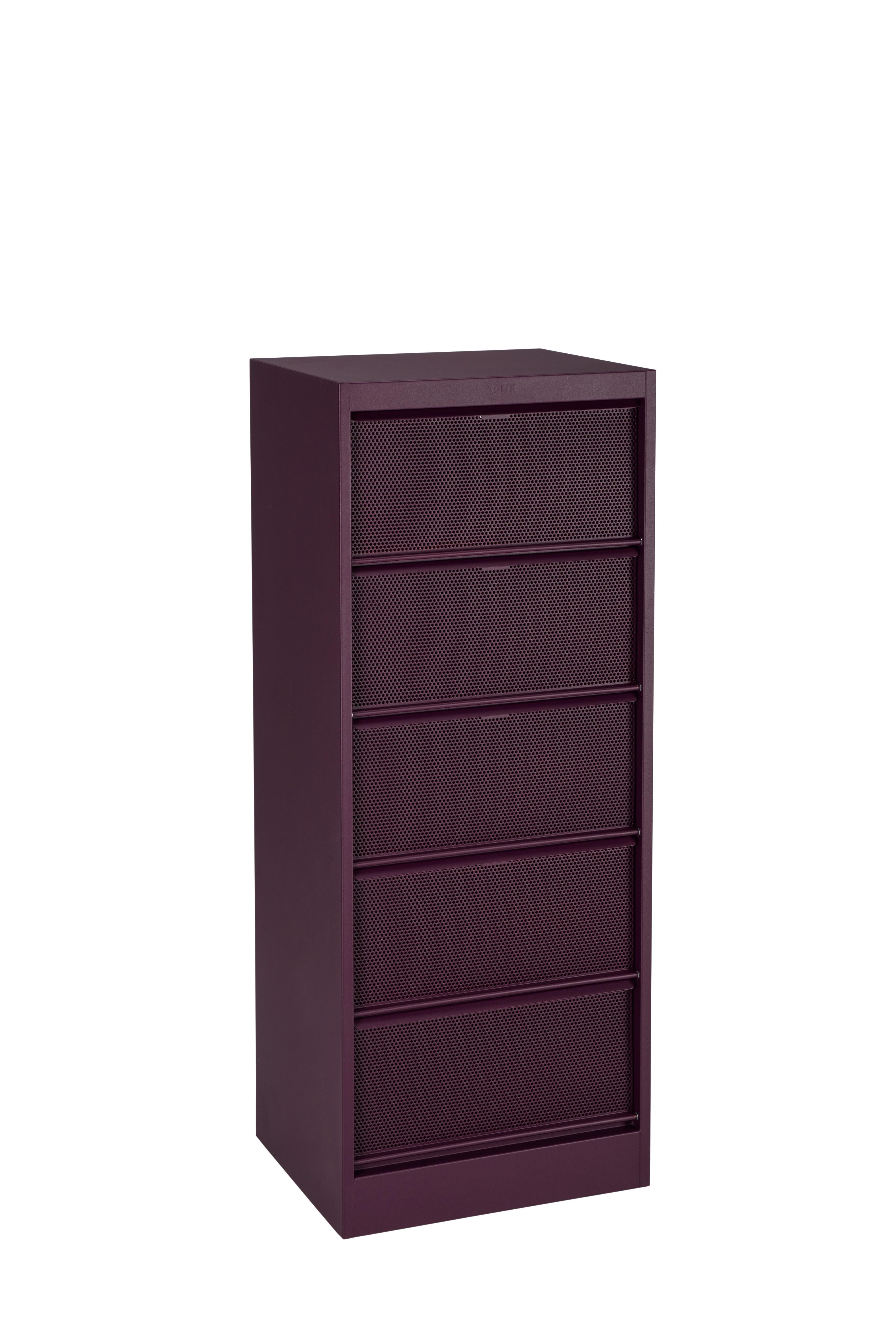 For Sale: Purple (Aubergine) CC5 Perforated Industrial Cabinet in Pop Colors by Xavier Pauchard & Tolix 3