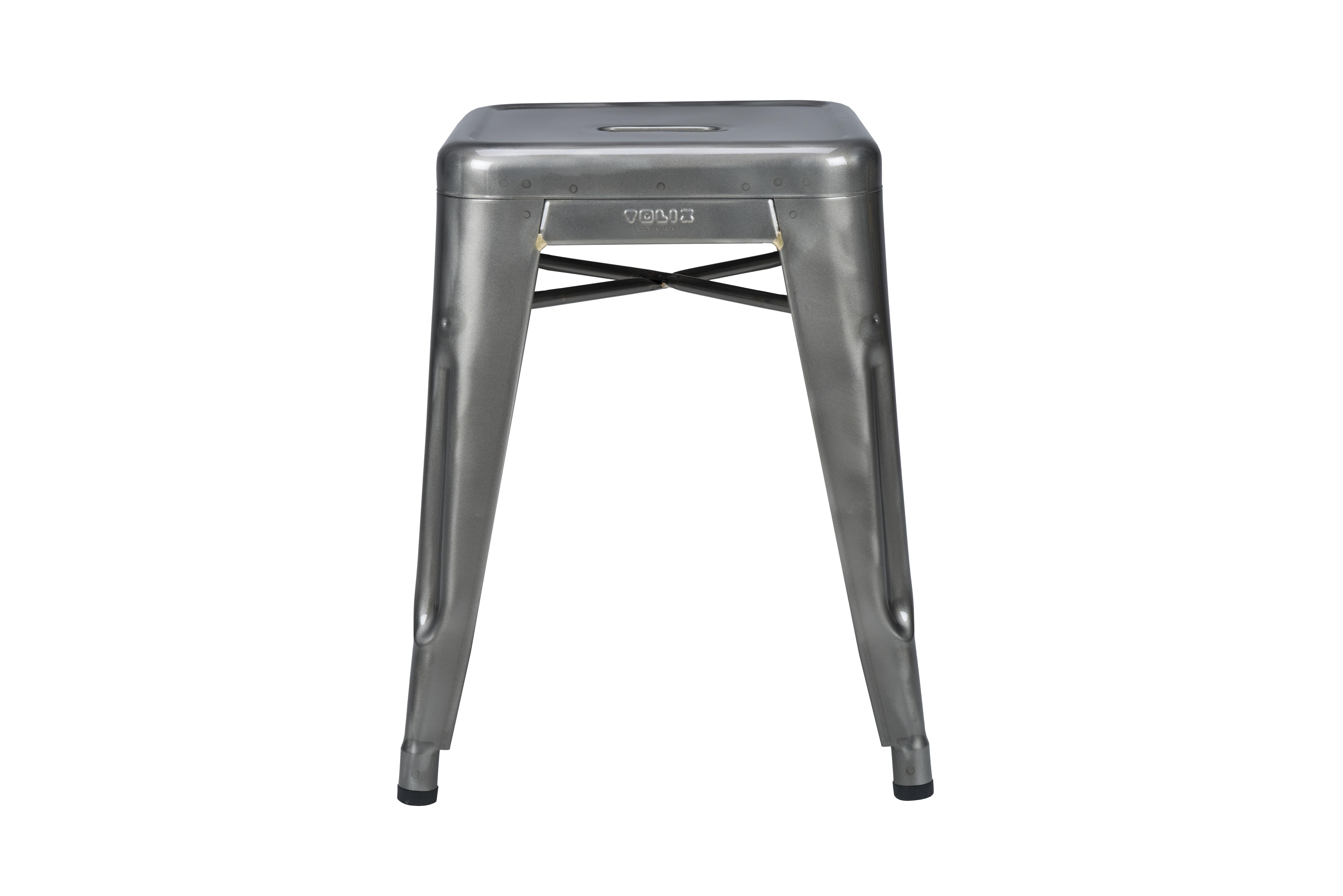 For Sale: Gray (Vernis Brilliant) H Stool 45 in Essential Colors by Chantal Andriot and Tolix