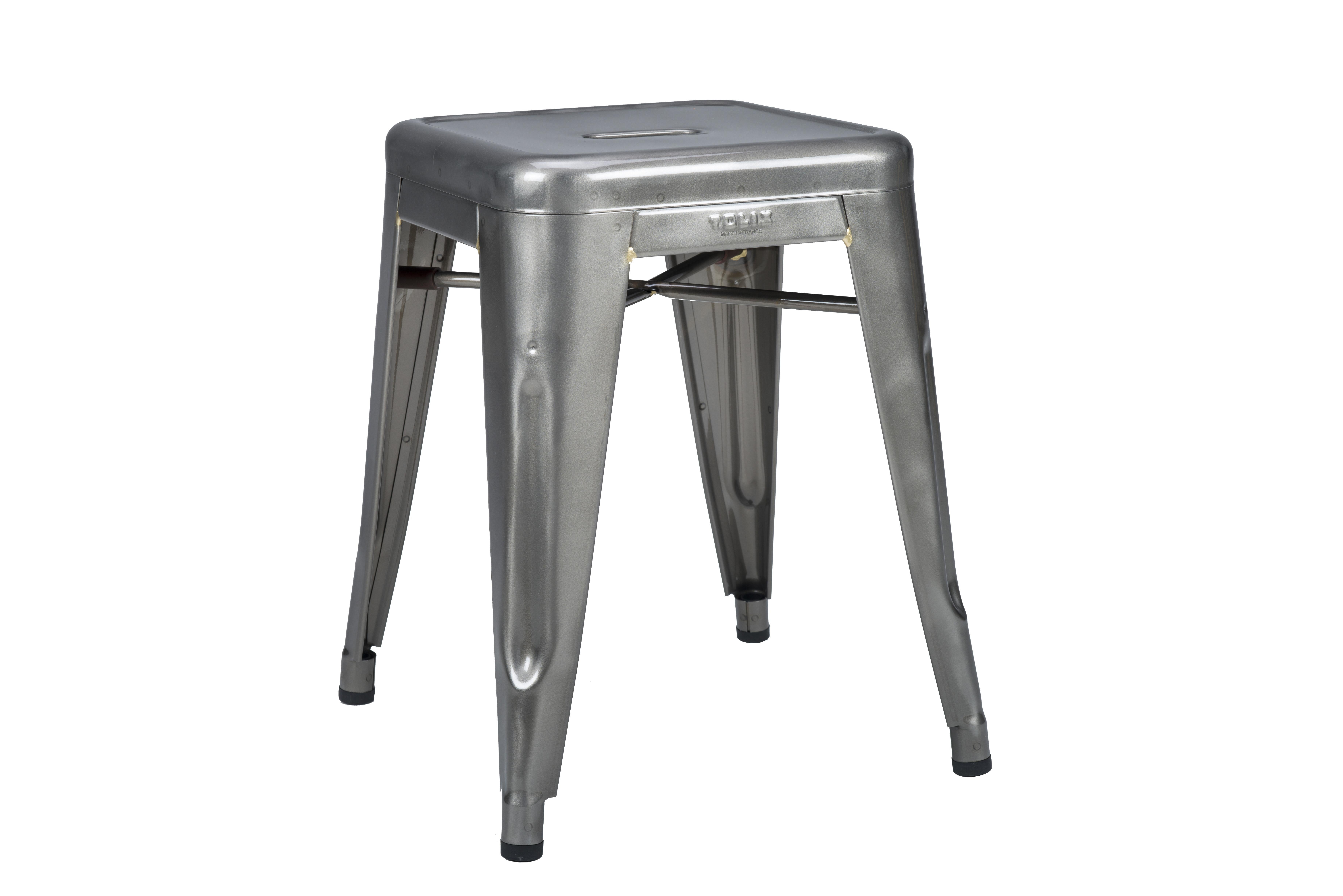 For Sale: Gray (Vernis Brilliant) H Stool 45 in Essential Colors by Chantal Andriot and Tolix 2
