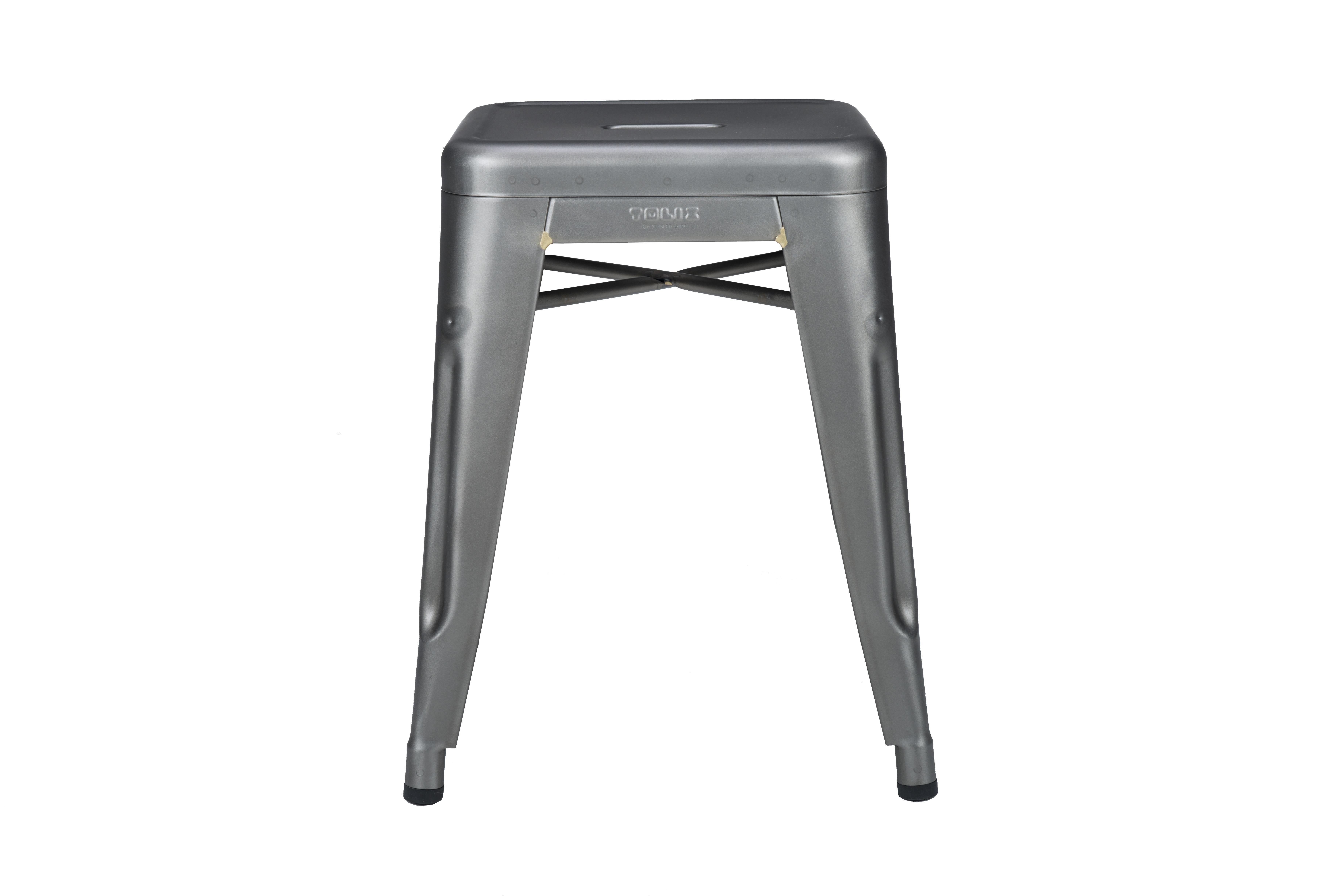 For Sale: Gray (Vernis Satiné) H Stool 45 in Essential Colors by Chantal Andriot and Tolix