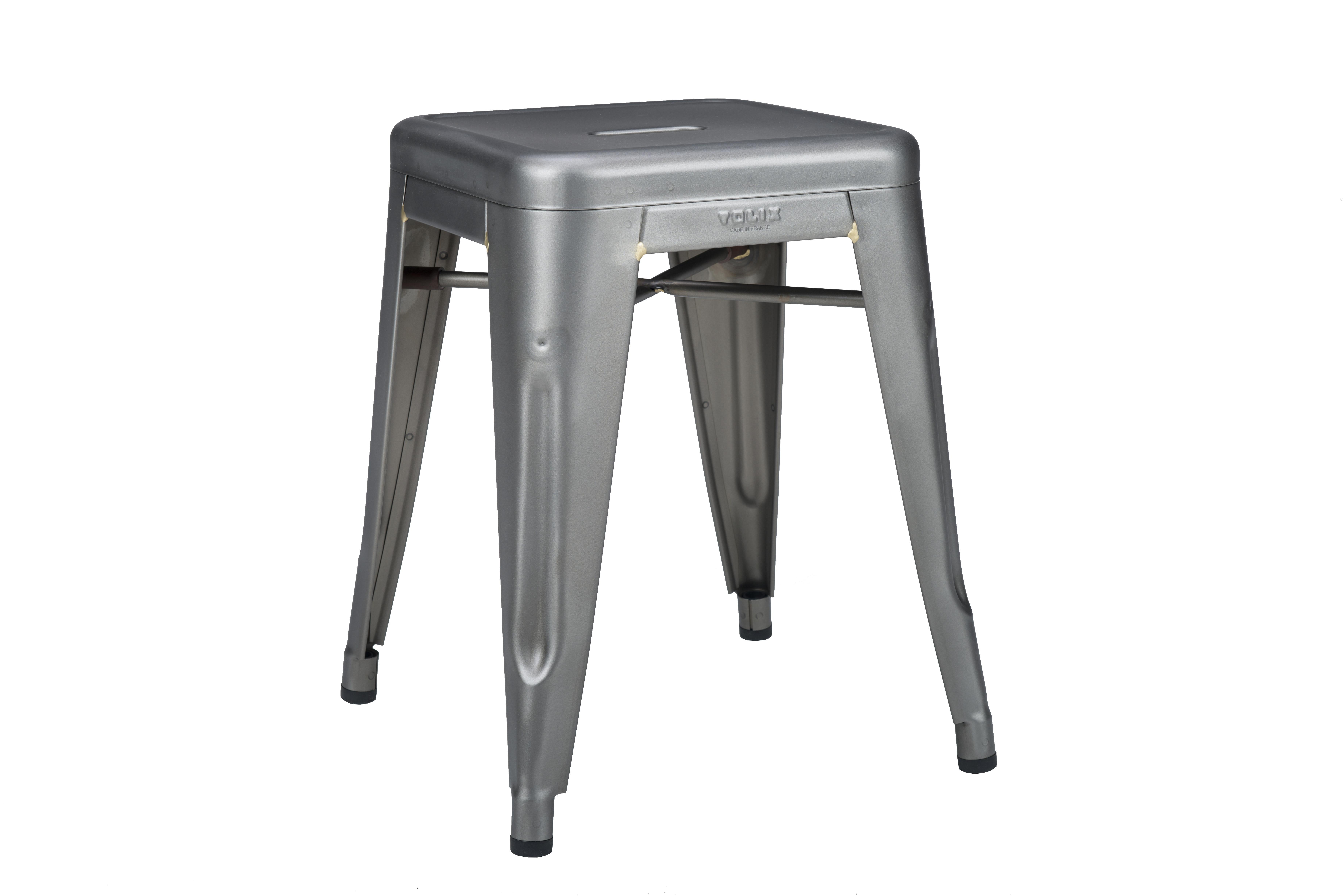 For Sale: Gray (Vernis Satiné) H Stool 45 in Essential Colors by Chantal Andriot and Tolix 2