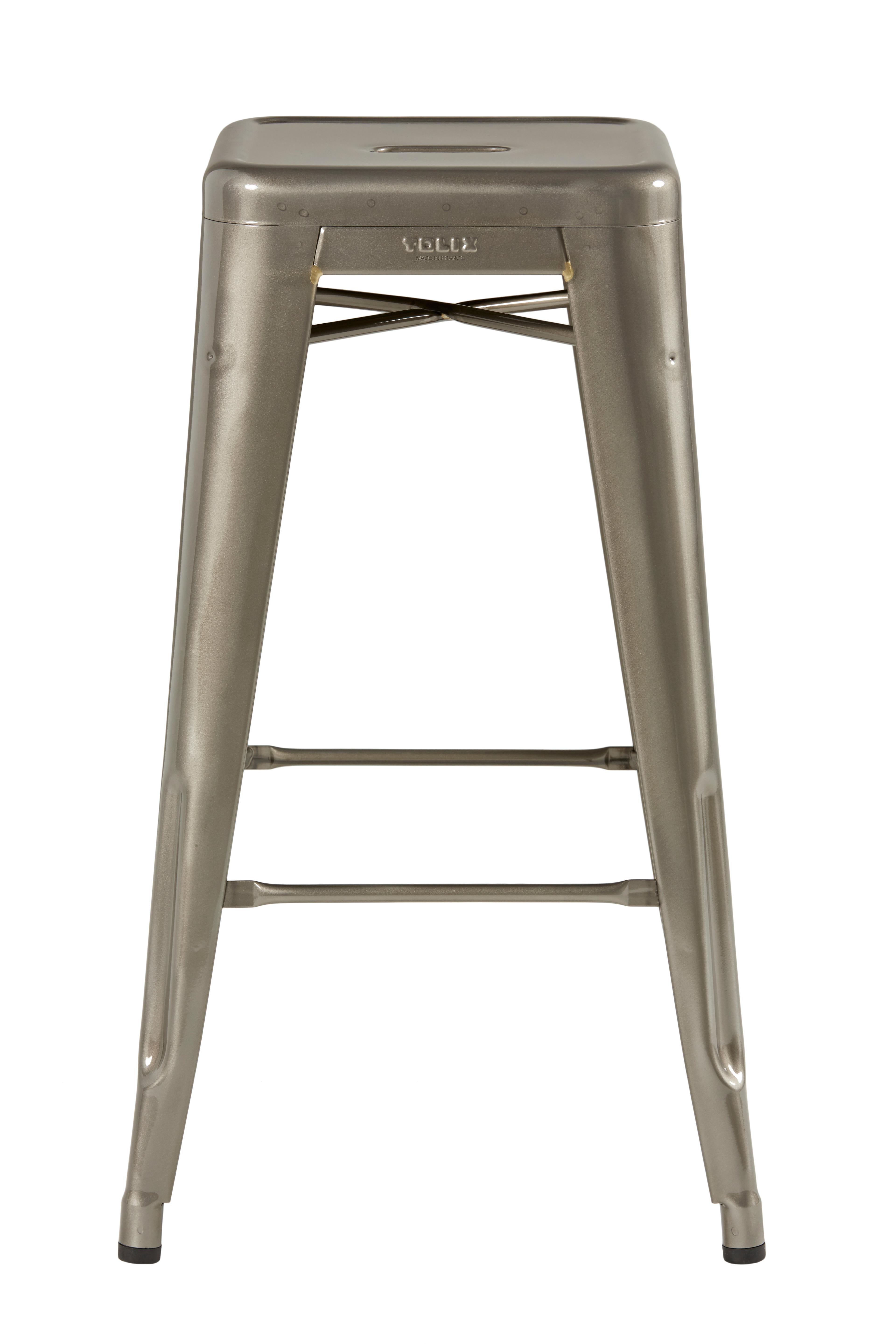 For Sale: Gray (Vernis Brilliant) H Stool 70 in Essential Colors by Chantal Andriot and Tolix