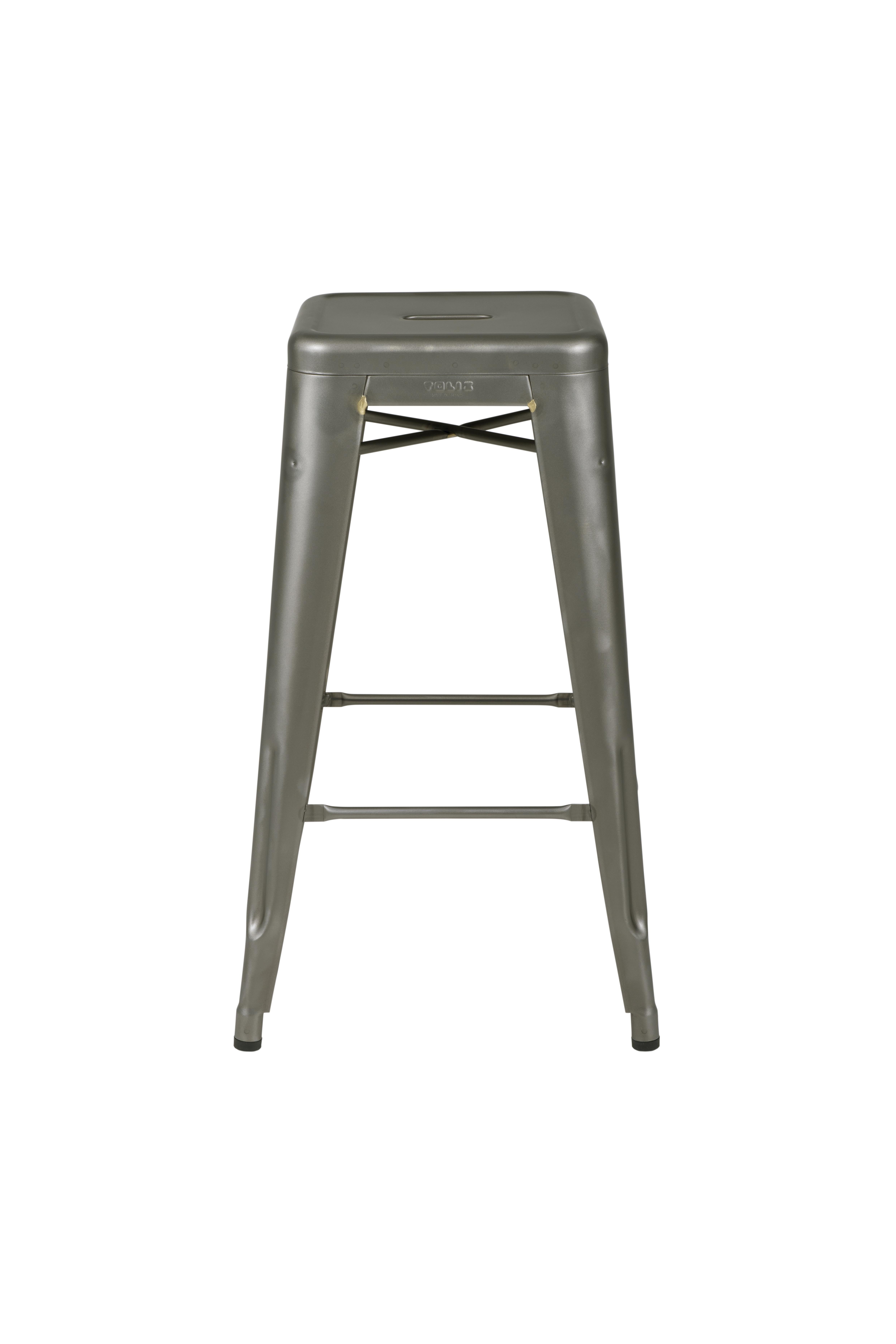 For Sale: Gray (Vernis Satiné) H Stool 70 in Essential Colors by Chantal Andriot and Tolix