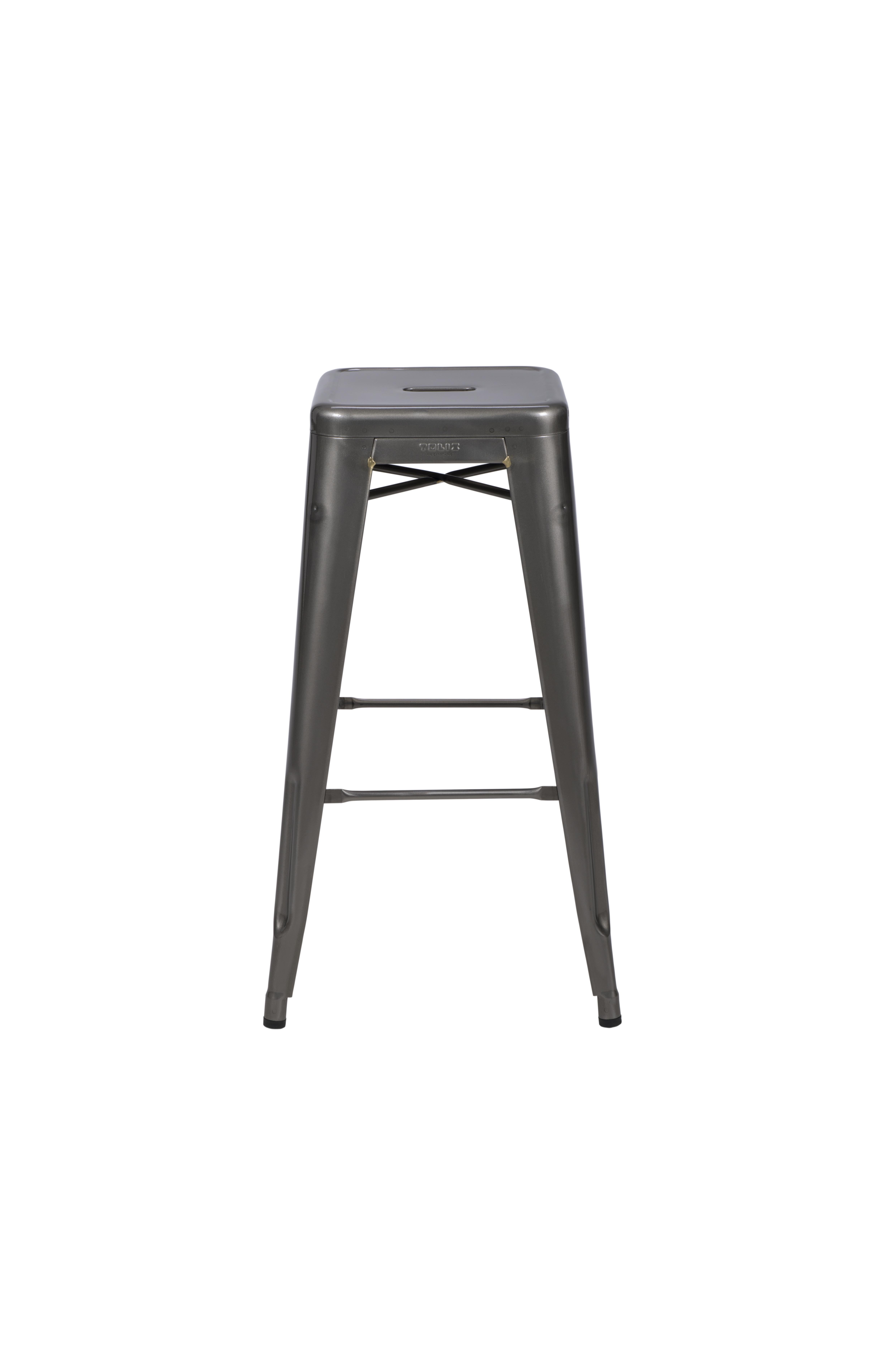 For Sale: Gray (Vernis Brilliant) H Stool 75 in Essential Colors by Chantal Andriot and Tolix
