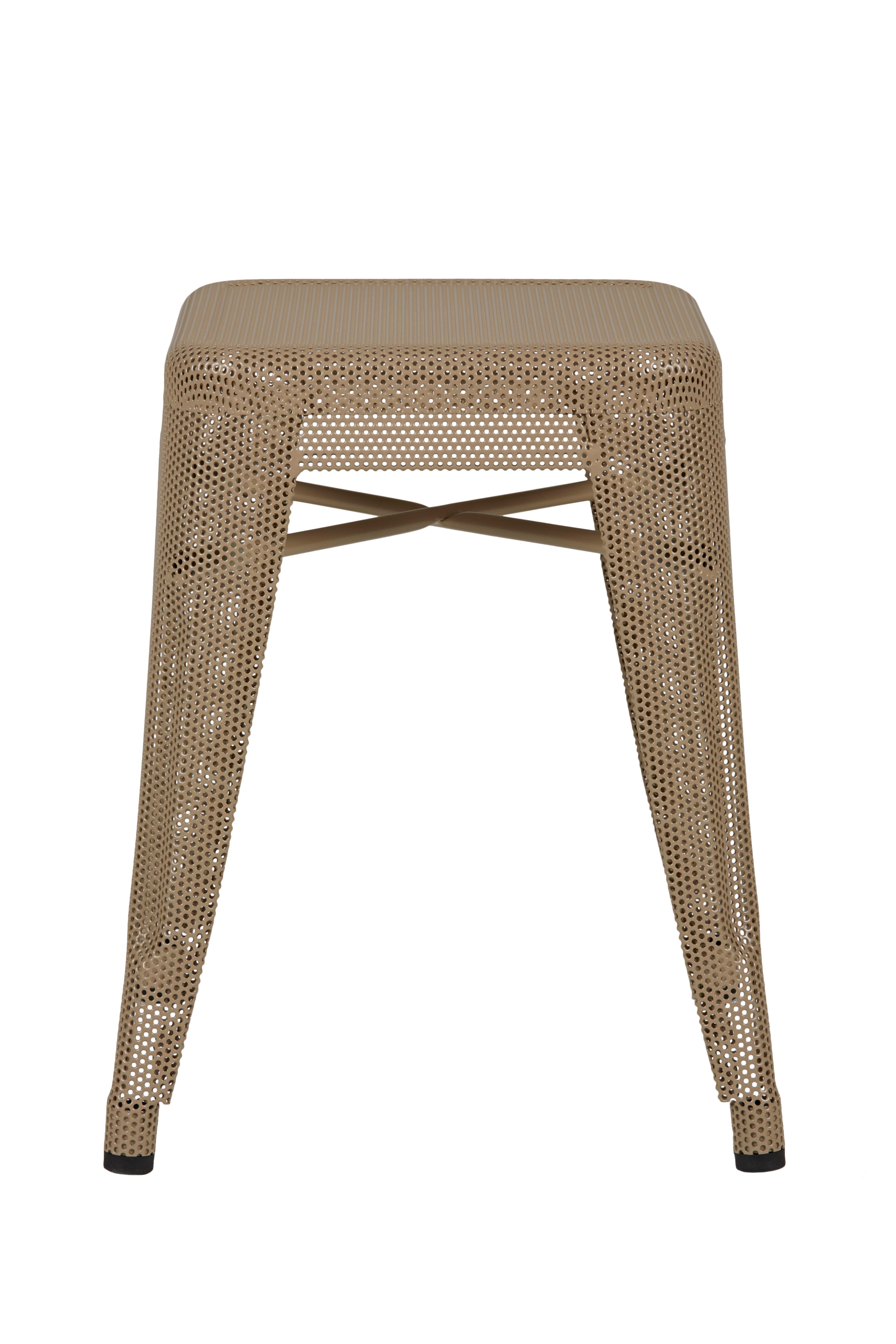 For Sale: Brown (Muscade) H Stool 45 Perforated in Essential Colors by Chantal Andriot and Tolix