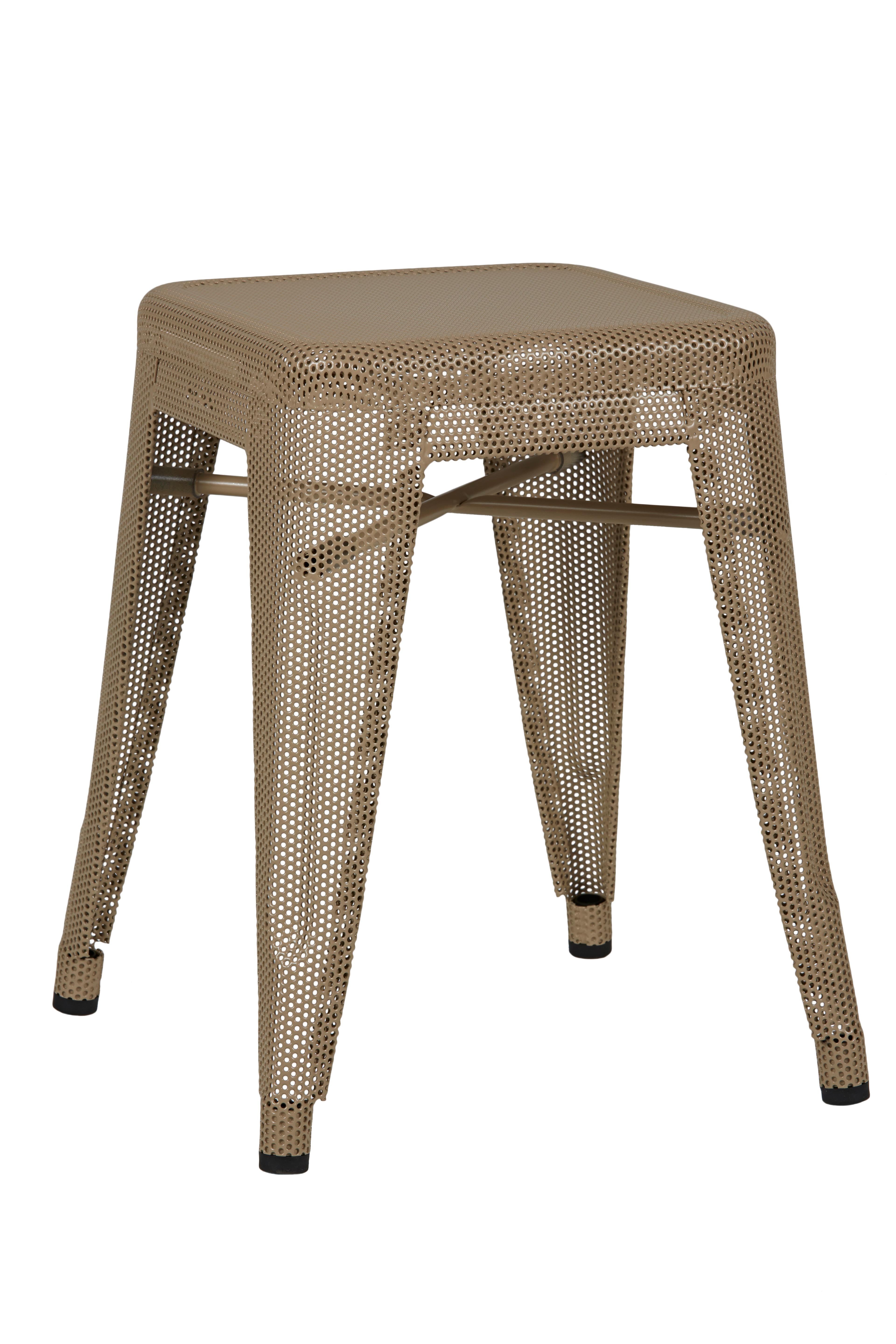 For Sale: Brown (Muscade) H Stool 45 Perforated in Essential Colors by Chantal Andriot and Tolix 2