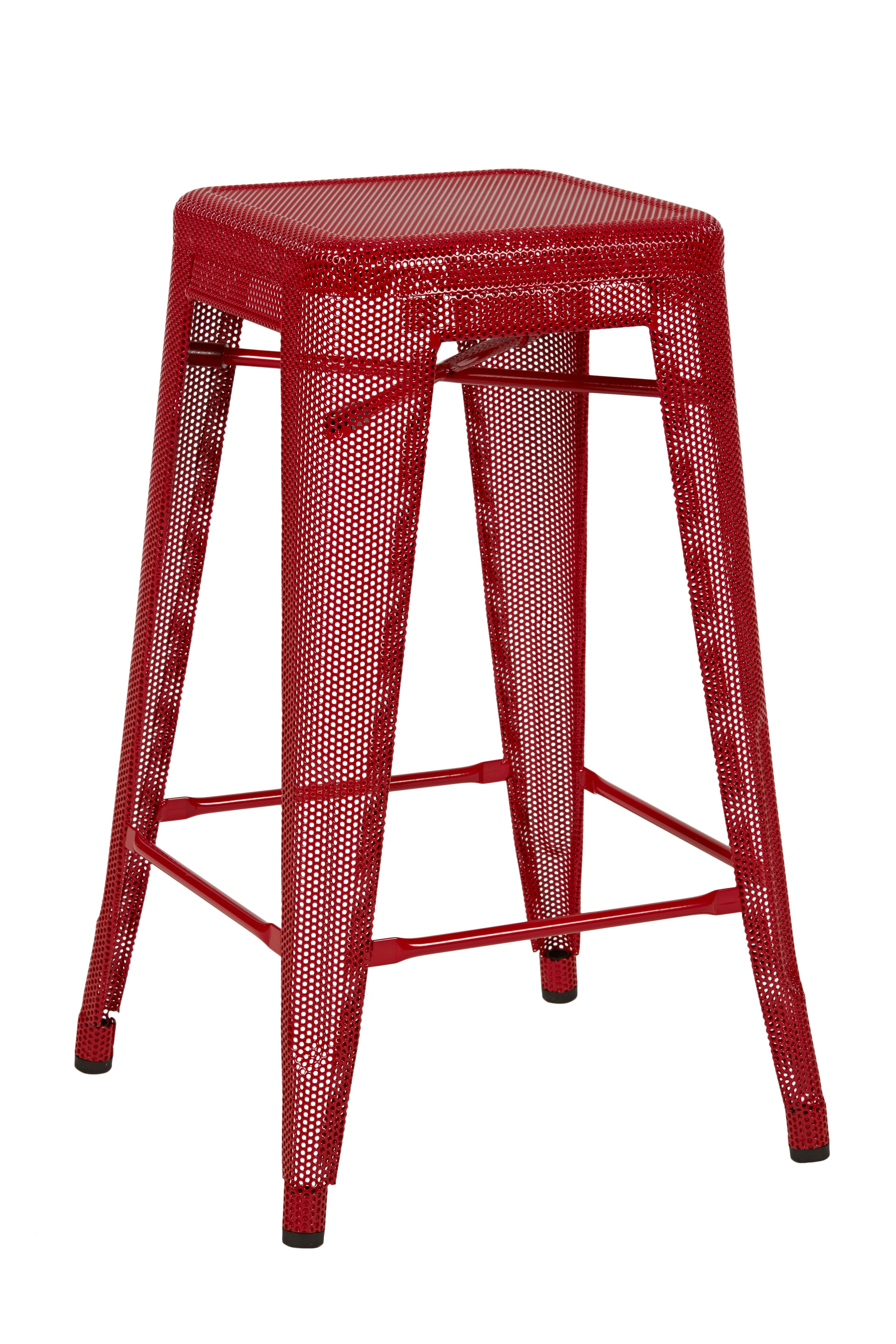 For Sale: Red (Piment) H Stool Perforated 65 in Essential Colors by Chantal Andriot and Tolix 3