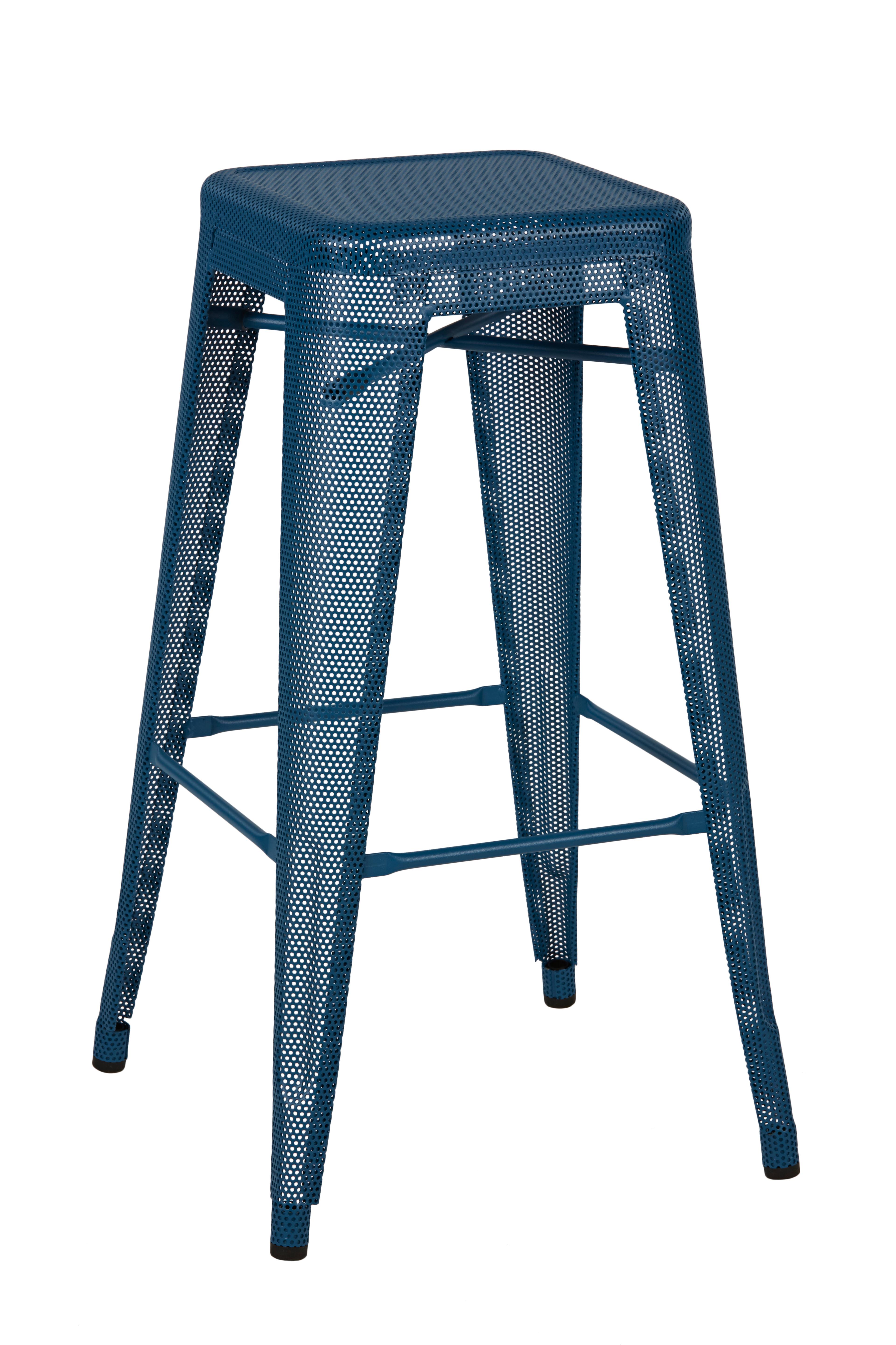 For Sale: Blue (Bleu Ocean) H Stool Perforated 75 in Essential Colors by Chantal Andriot and Tolix 3