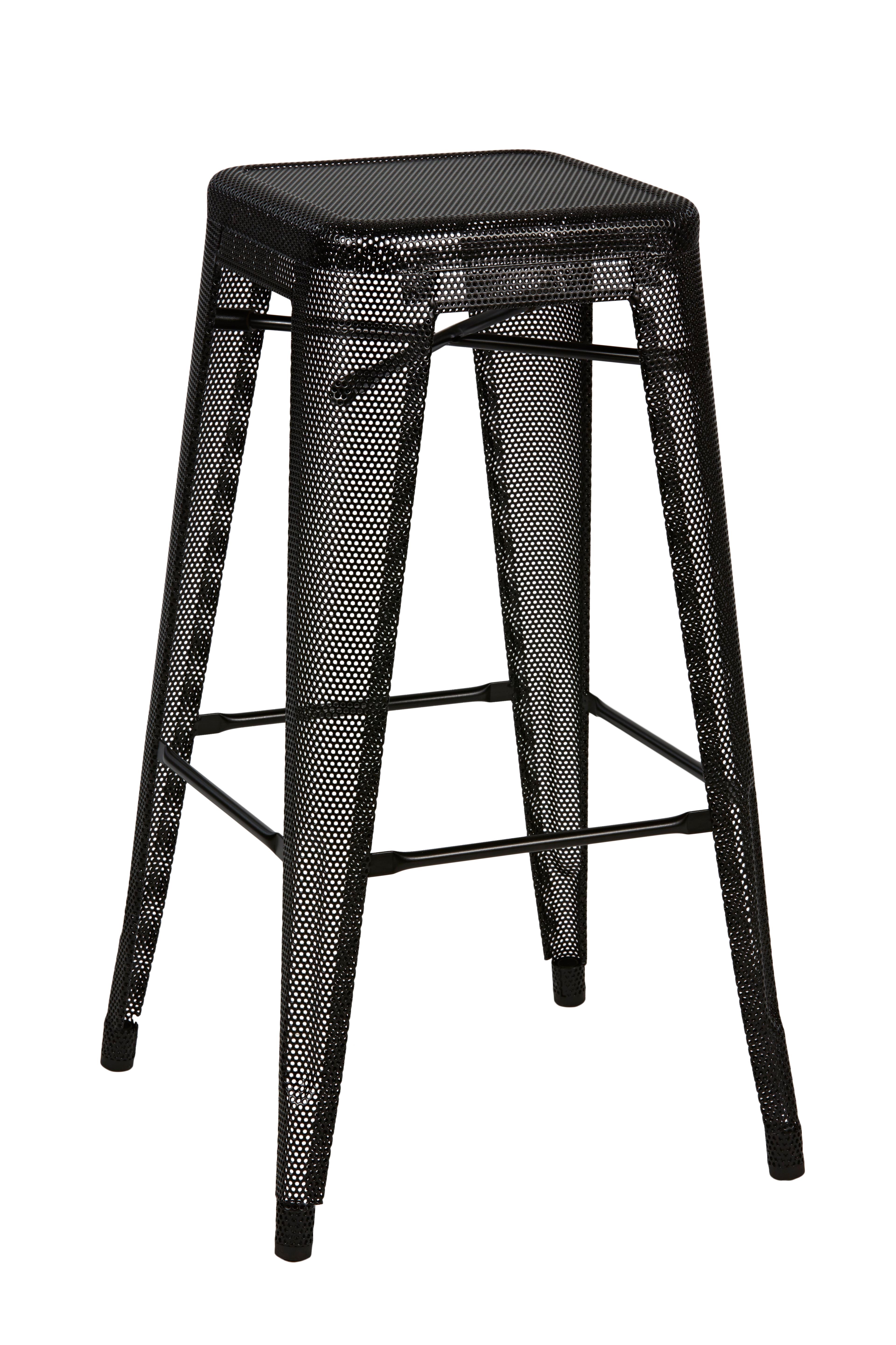 For Sale: Black (Noir) H Stool Perforated 75 in Essential Colors by Chantal Andriot and Tolix 2