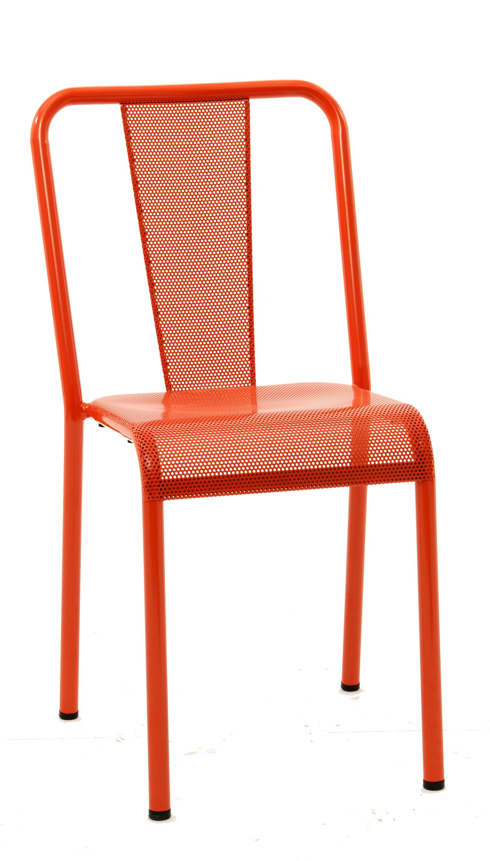 For Sale: Orange (Potiron) T37 Perforated Chair in Essential Colors by Xavier Pauchard and Tolix