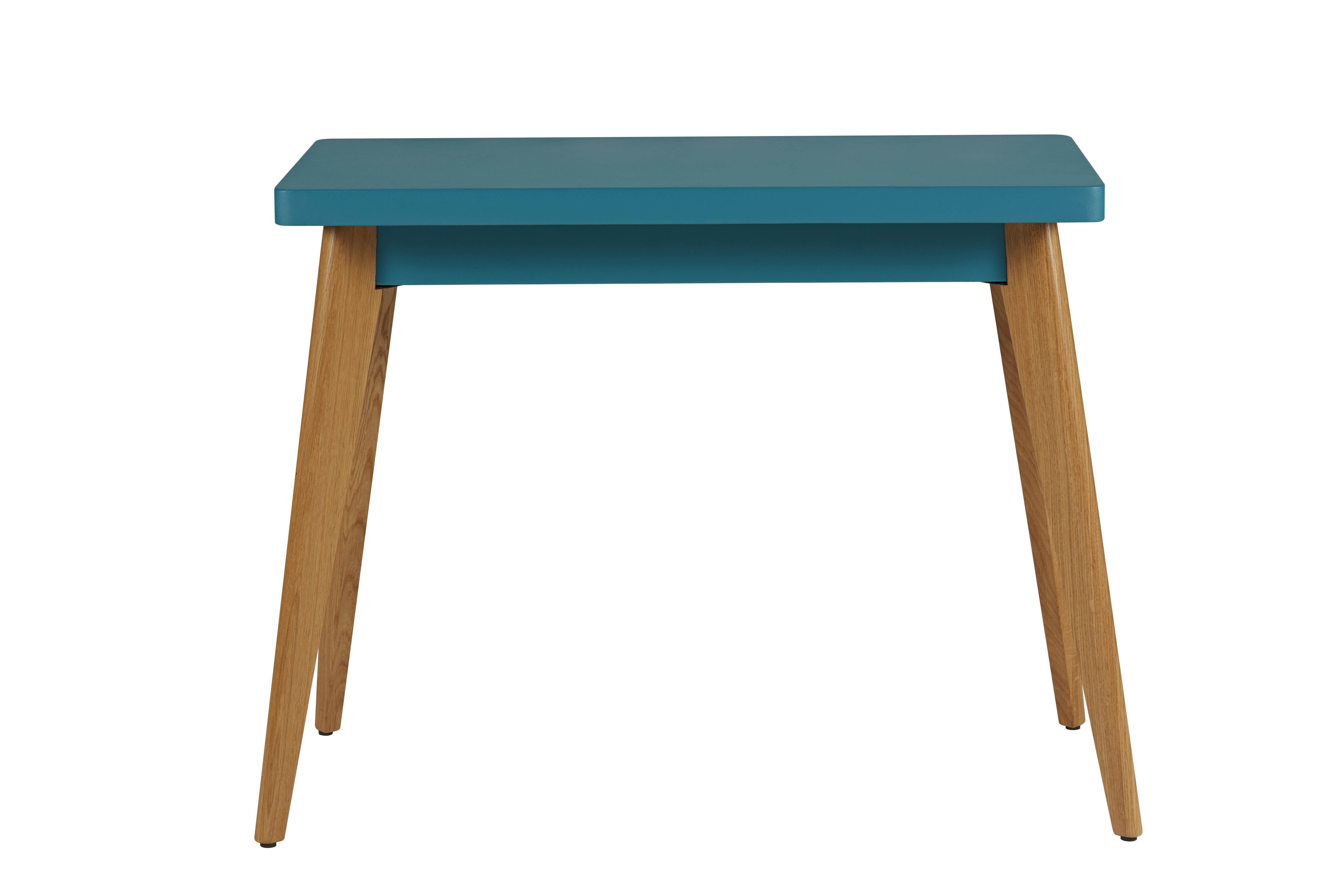 For Sale: Green (Vert Canard) 55 Console Table with Wood Legs in Pop Colors by Jean Pauchard & Tolix 2