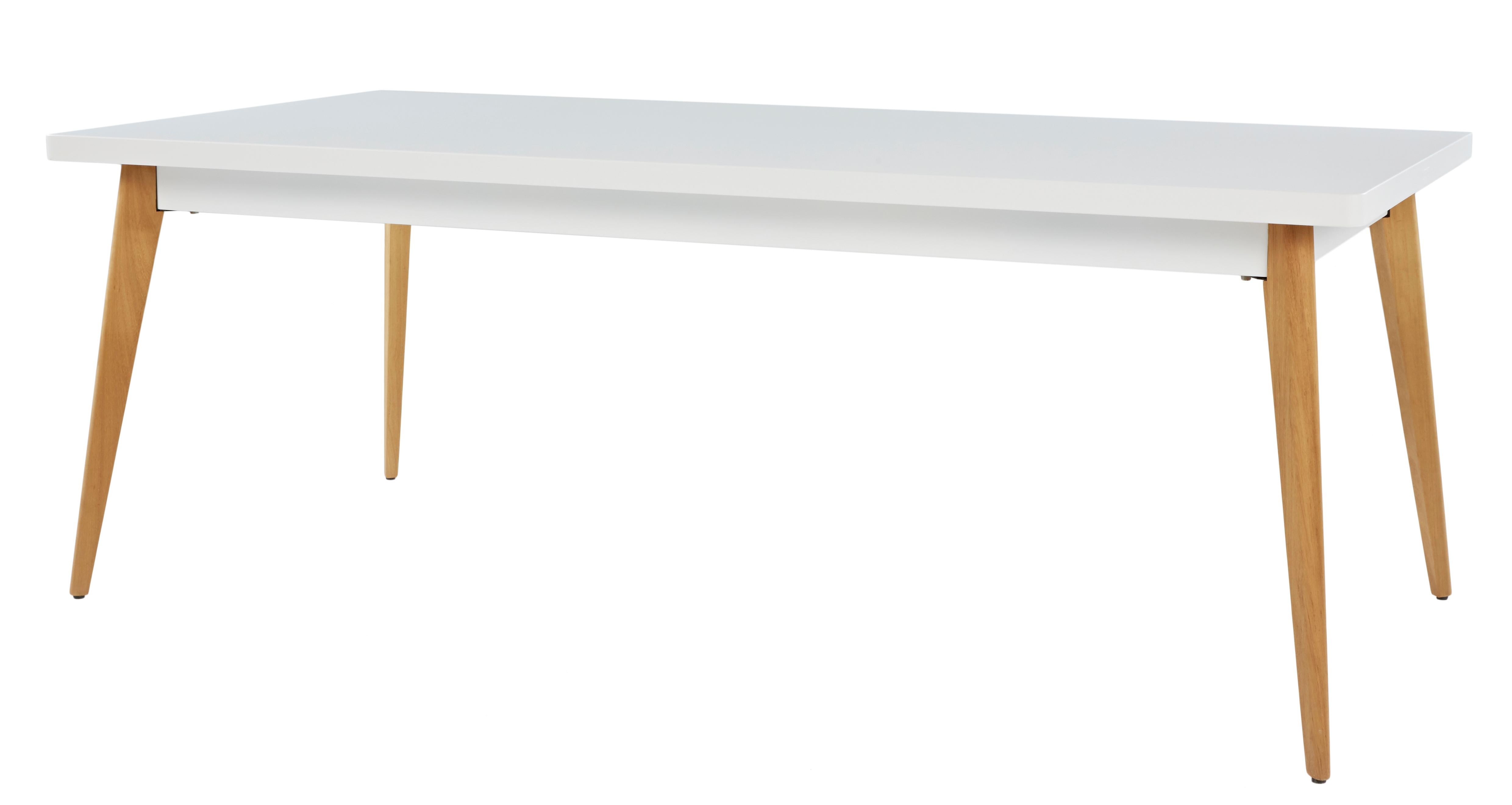 For Sale: White (Blanc) 55 Table 95x200 with Wood Legs in Essential Colors by Jean Pauchard & Tolix 3