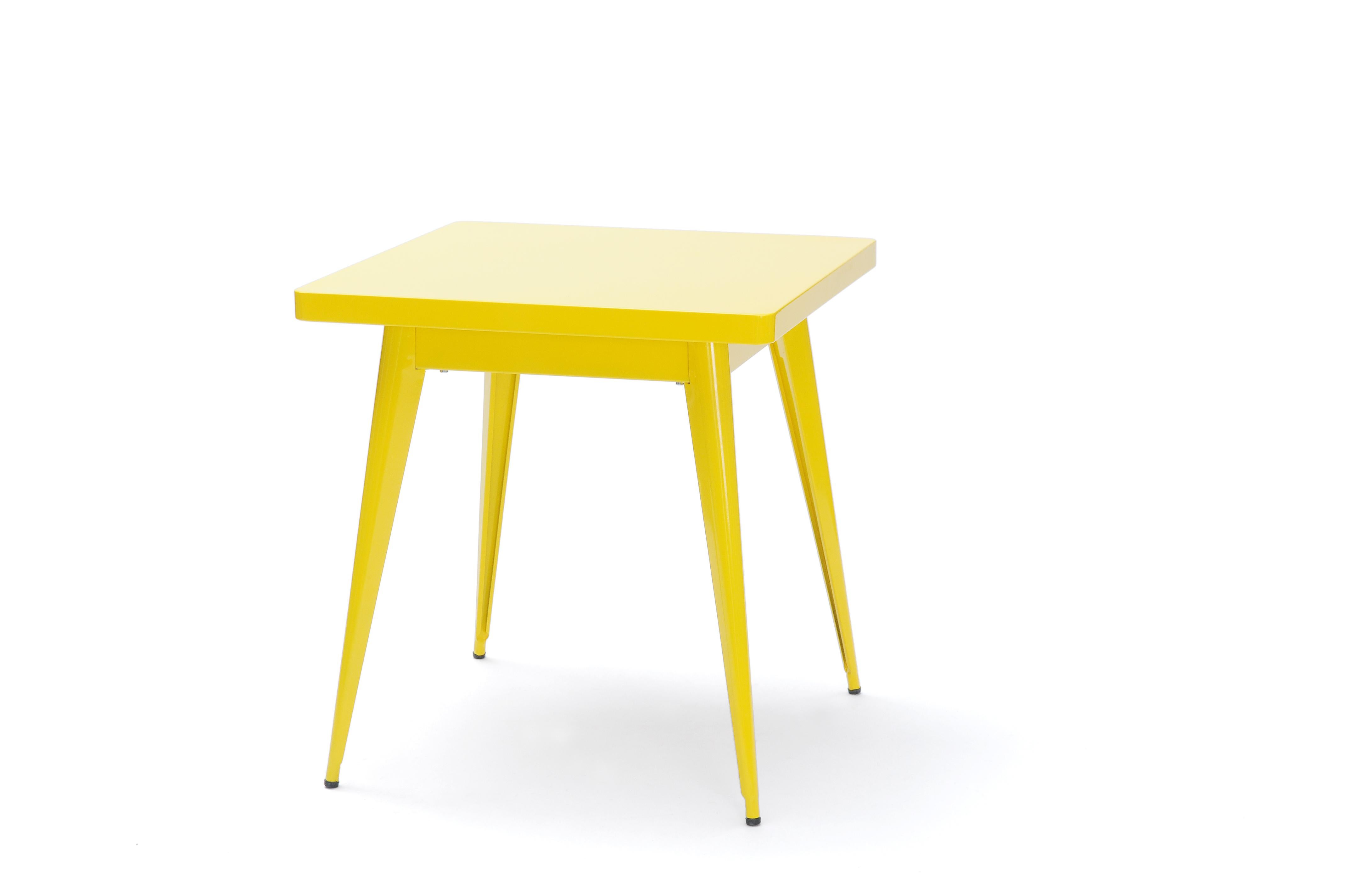 For Sale: Yellow (Citron) 55 Square Side Table 70x70 in Essential Colors by Jean Pauchard & Tolix