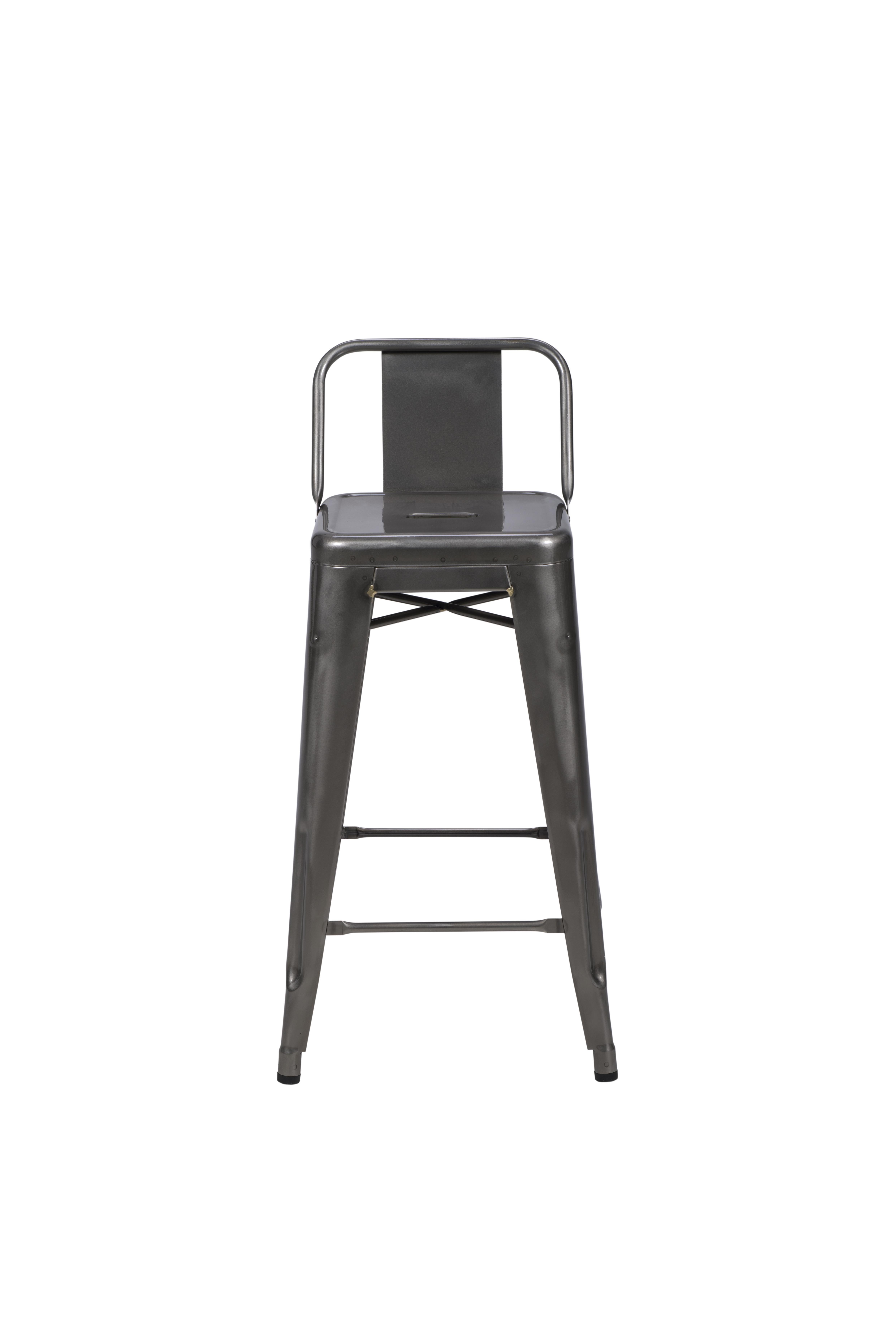 For Sale: Gray (Vernis Brilliant) HPD Stool 65 with Low Back in Essential Colors by Tolix 2