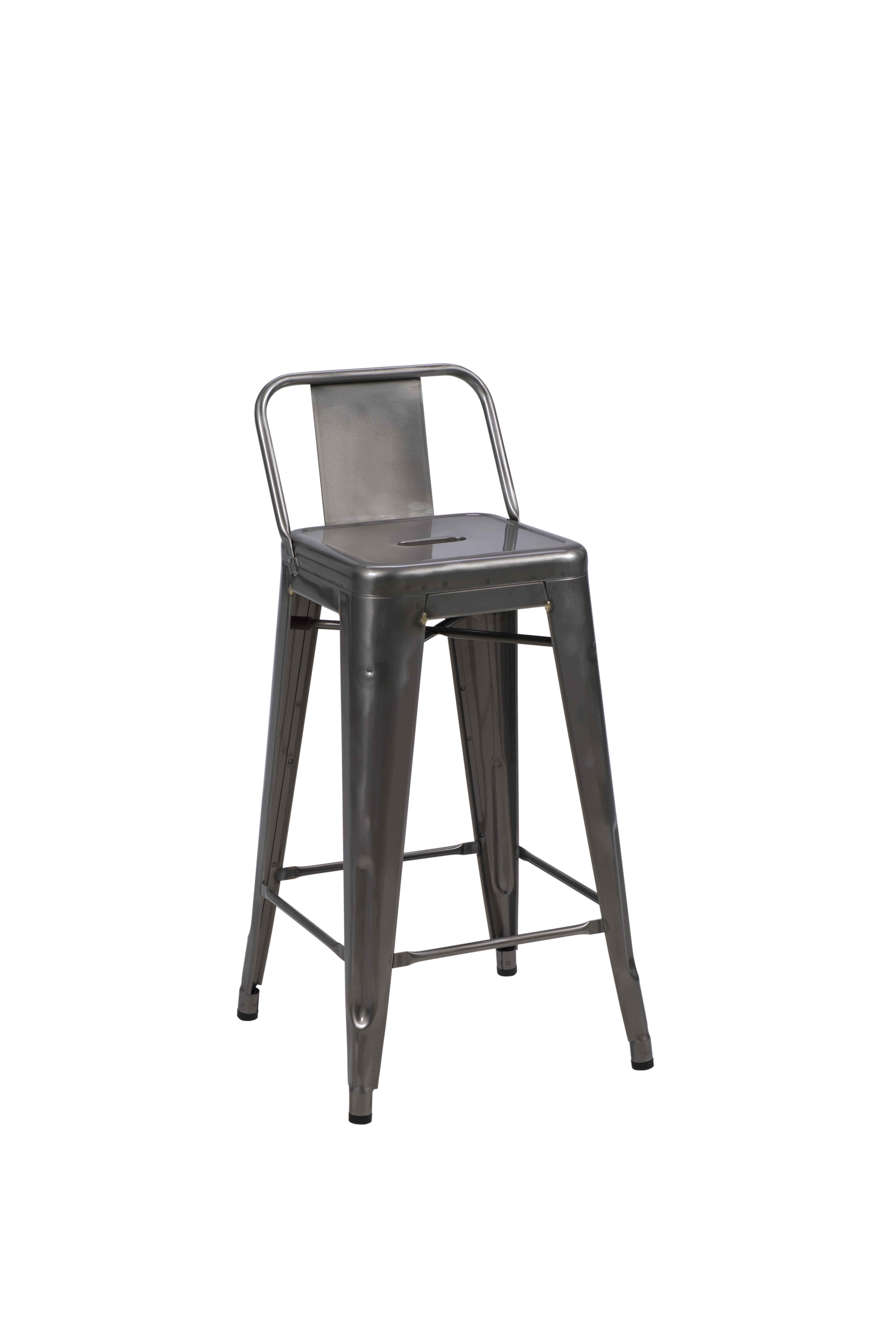 For Sale: Gray (Vernis Brilliant) HPD Stool 65 with Low Back in Essential Colors by Tolix 3