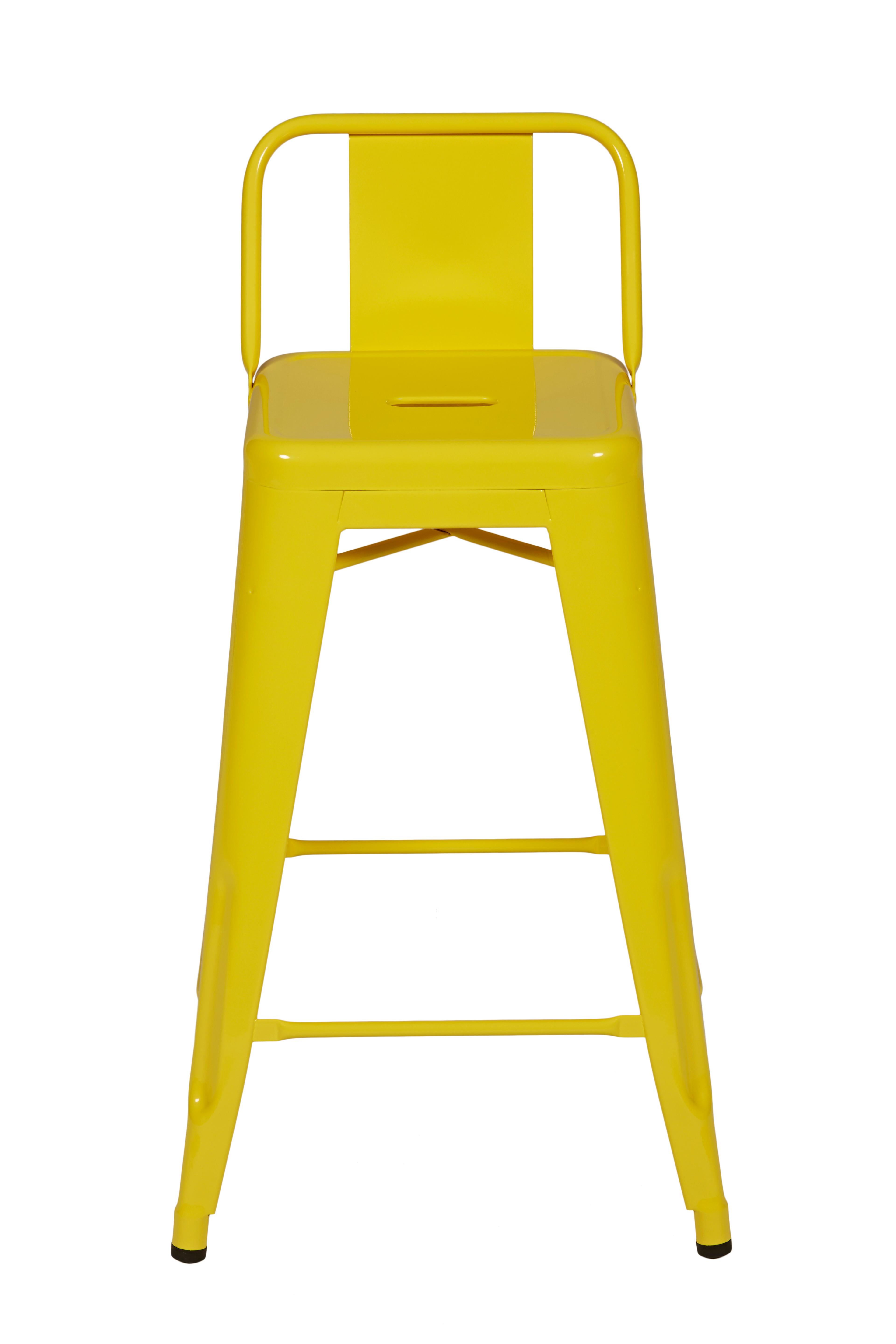 For Sale: Yellow (Citron) HPD Stool 65 with Low Back in Essential Colors by Tolix