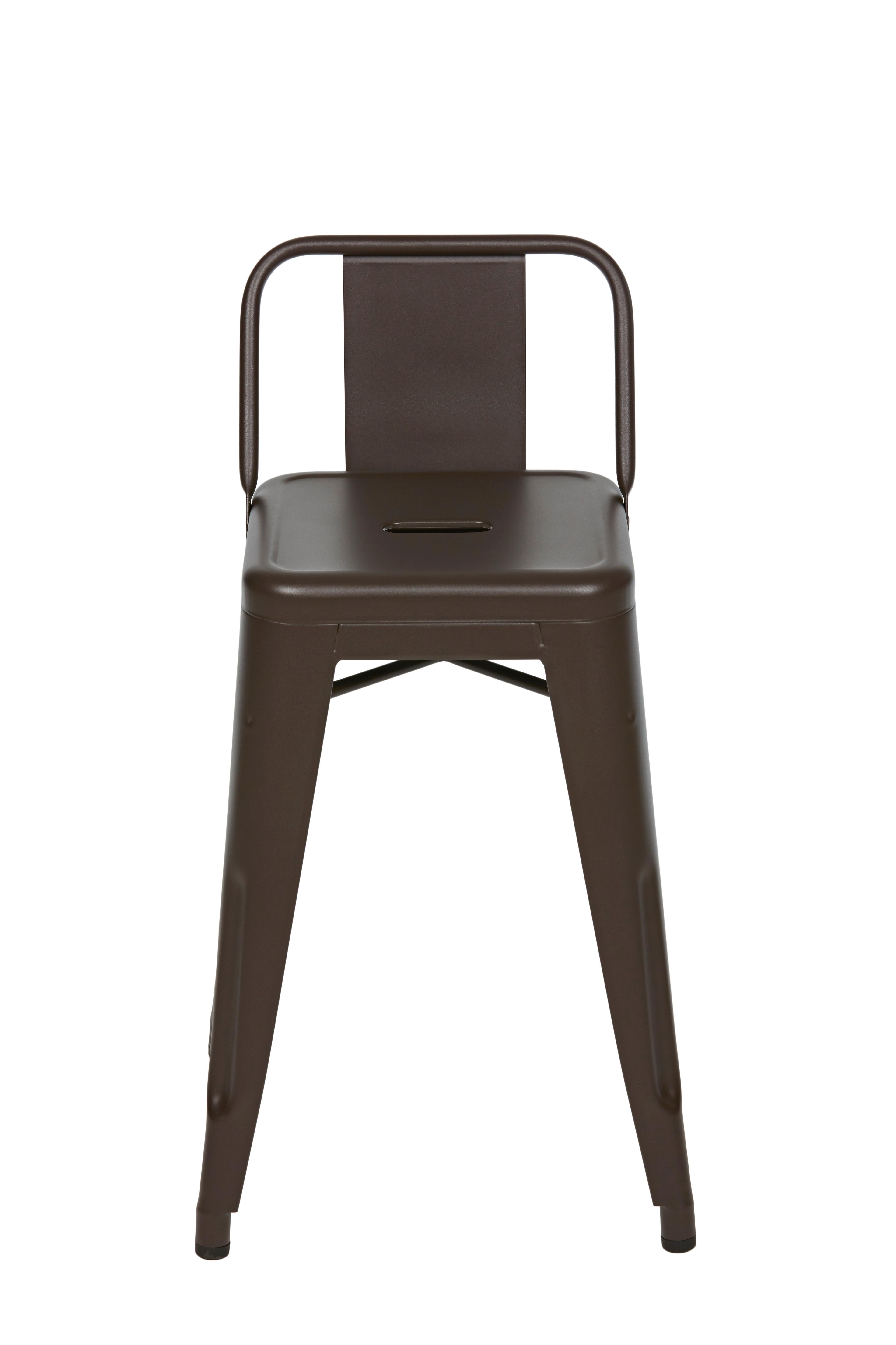 For Sale: Brown (Chocolat Noir) HPD Stool 55 with Low Back in Pop Colors by Tolix 2