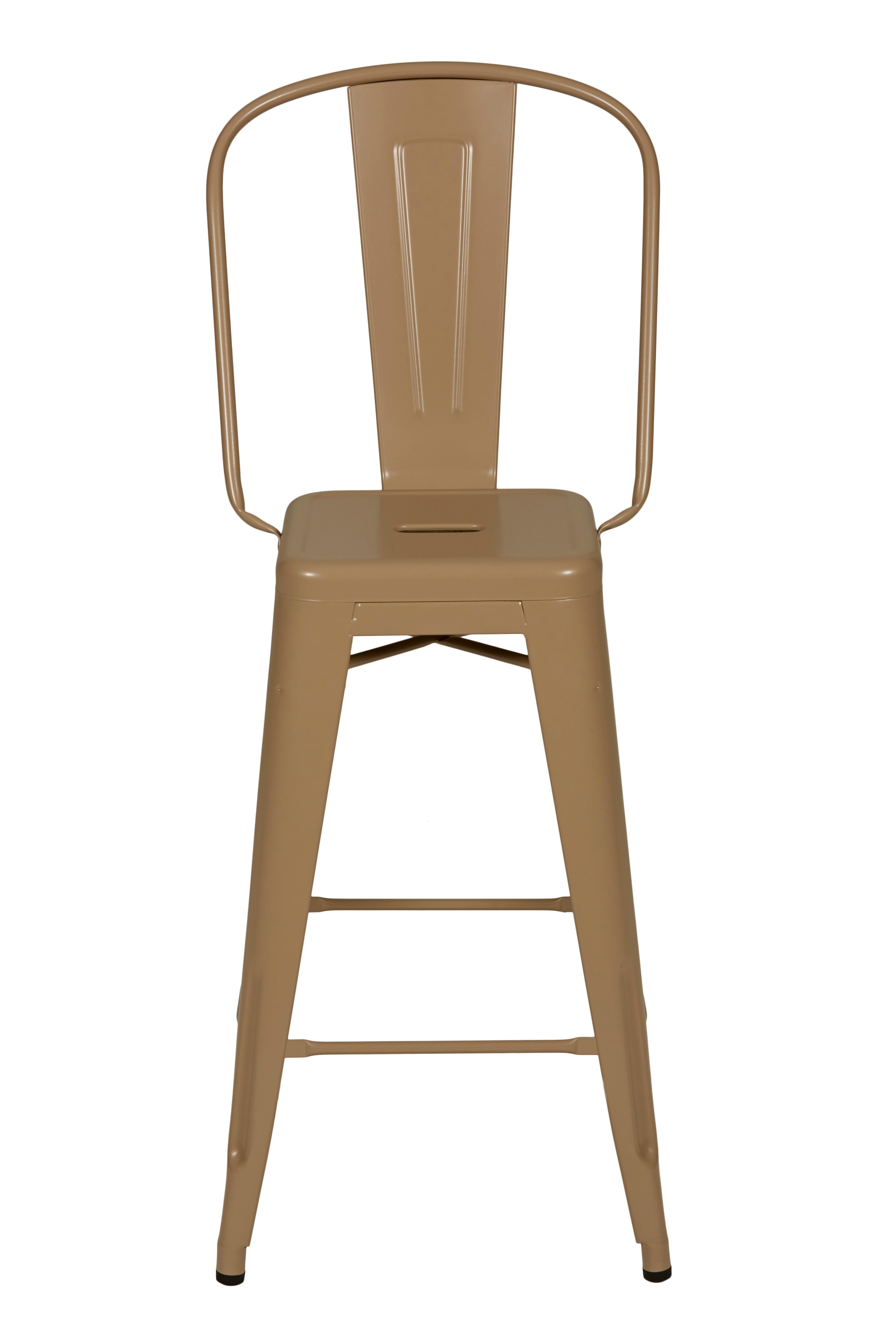 For Sale: Brown (Muscade) HGD Stool 70 with High Back in Essential Colors by Tolix 2