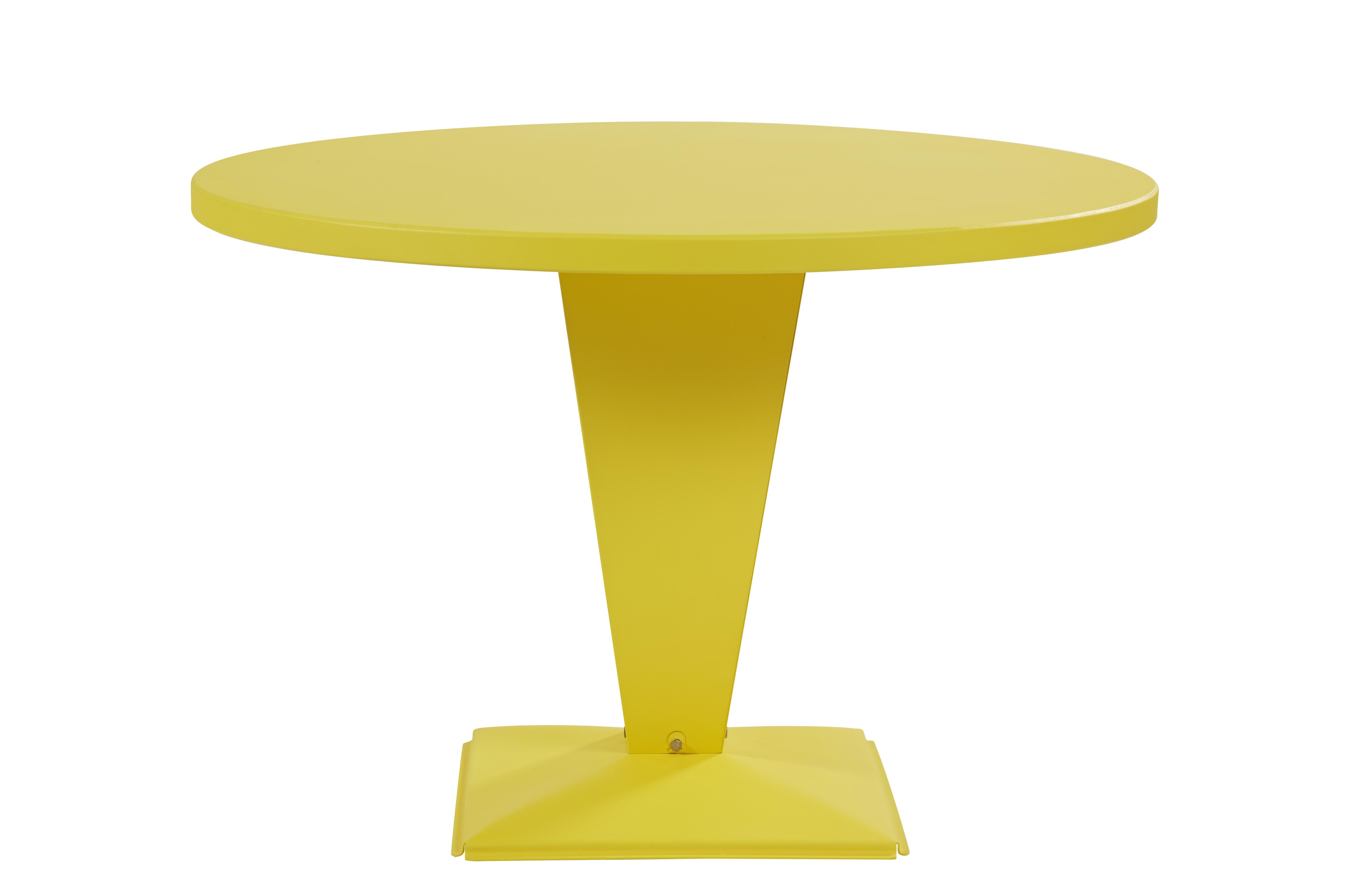 For Sale: Yellow (Citron) KUB Round Table 110 in Essential Colors by Xavier Pauchard & Tolix 2