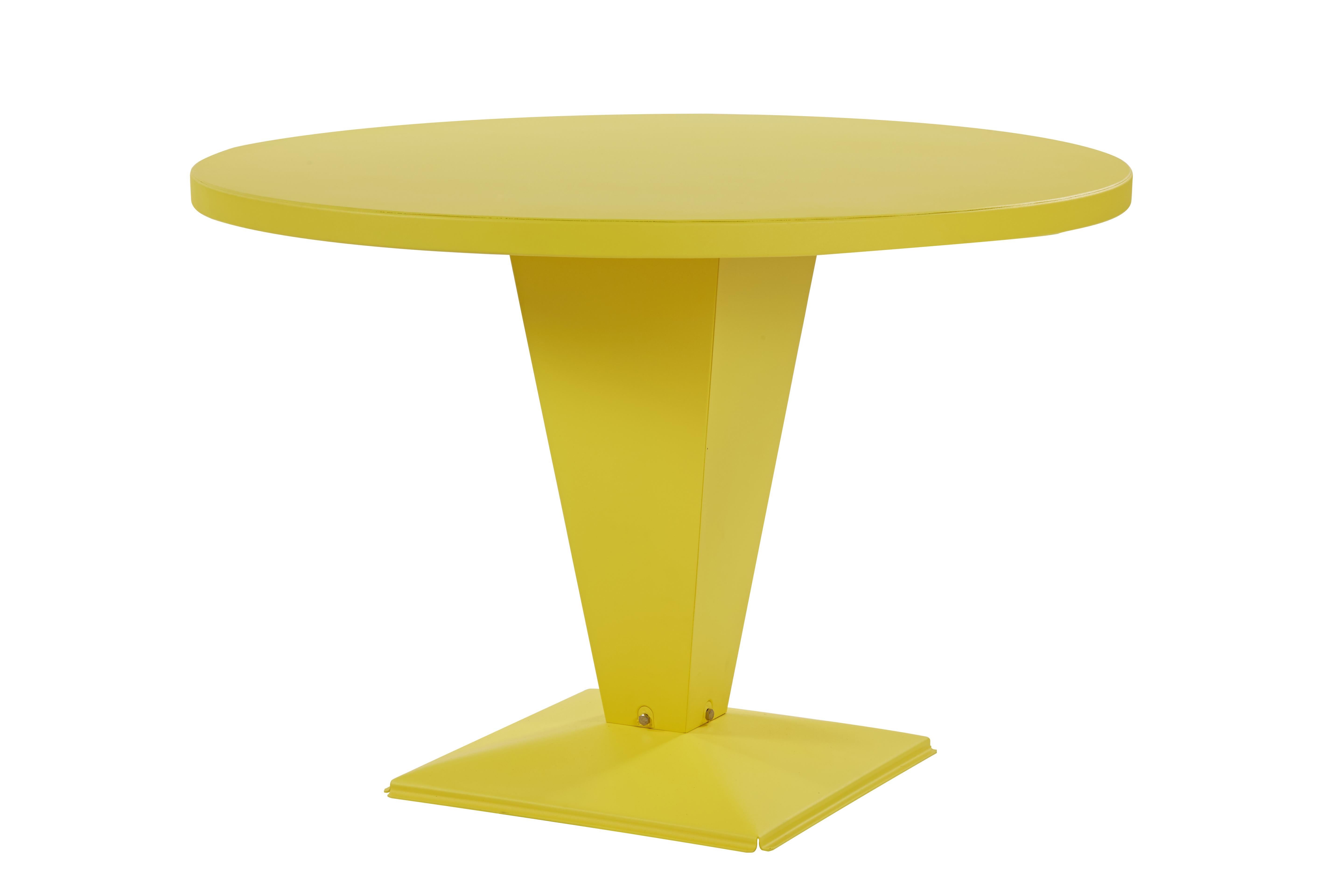 For Sale: Yellow (Citron) KUB Round Table 110 in Essential Colors by Xavier Pauchard & Tolix 3