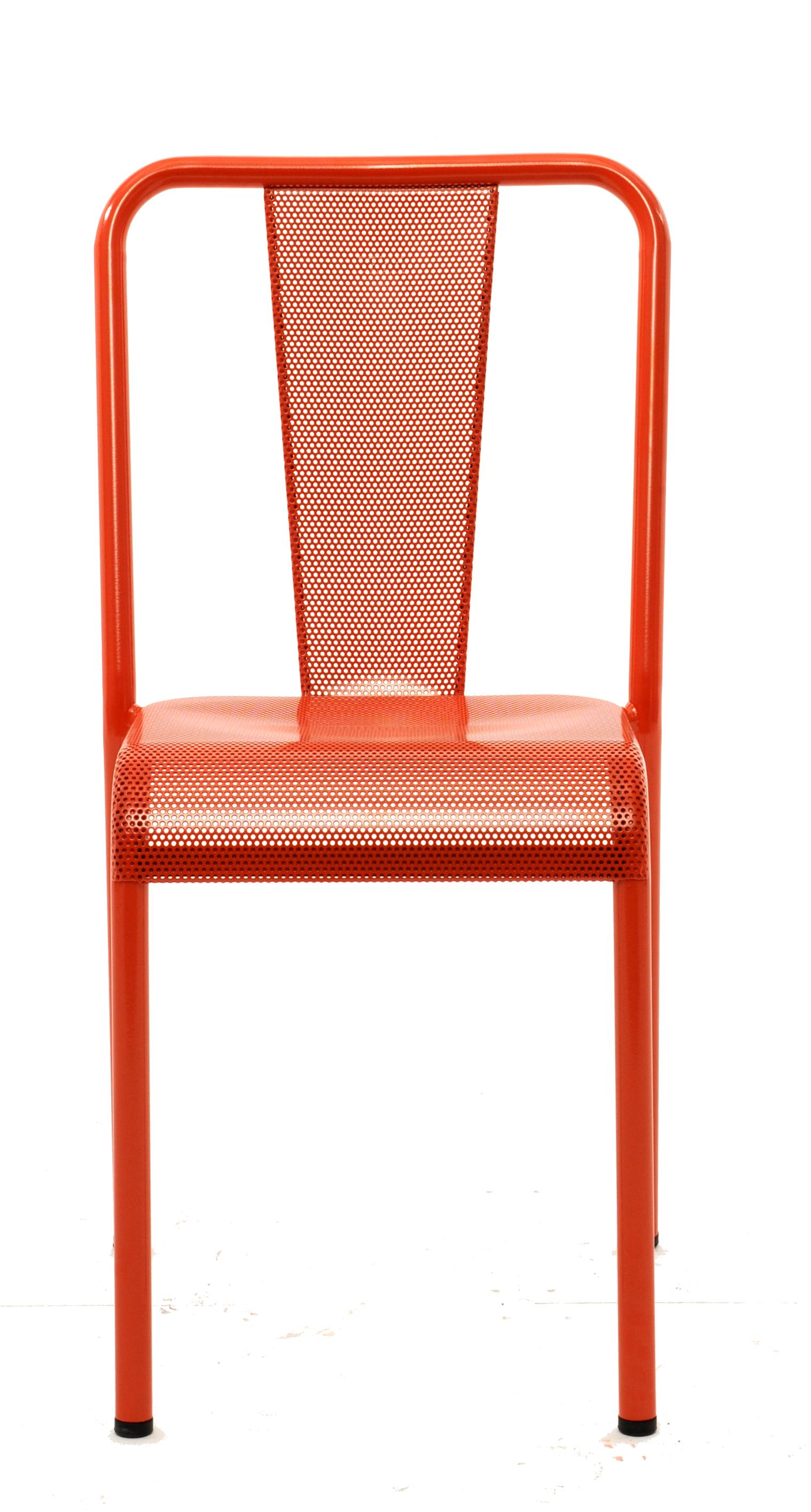 For Sale: Pink (Corail) T37 Chair Perforated in Pop Colors by Xavier Pauchard and Tolix 2