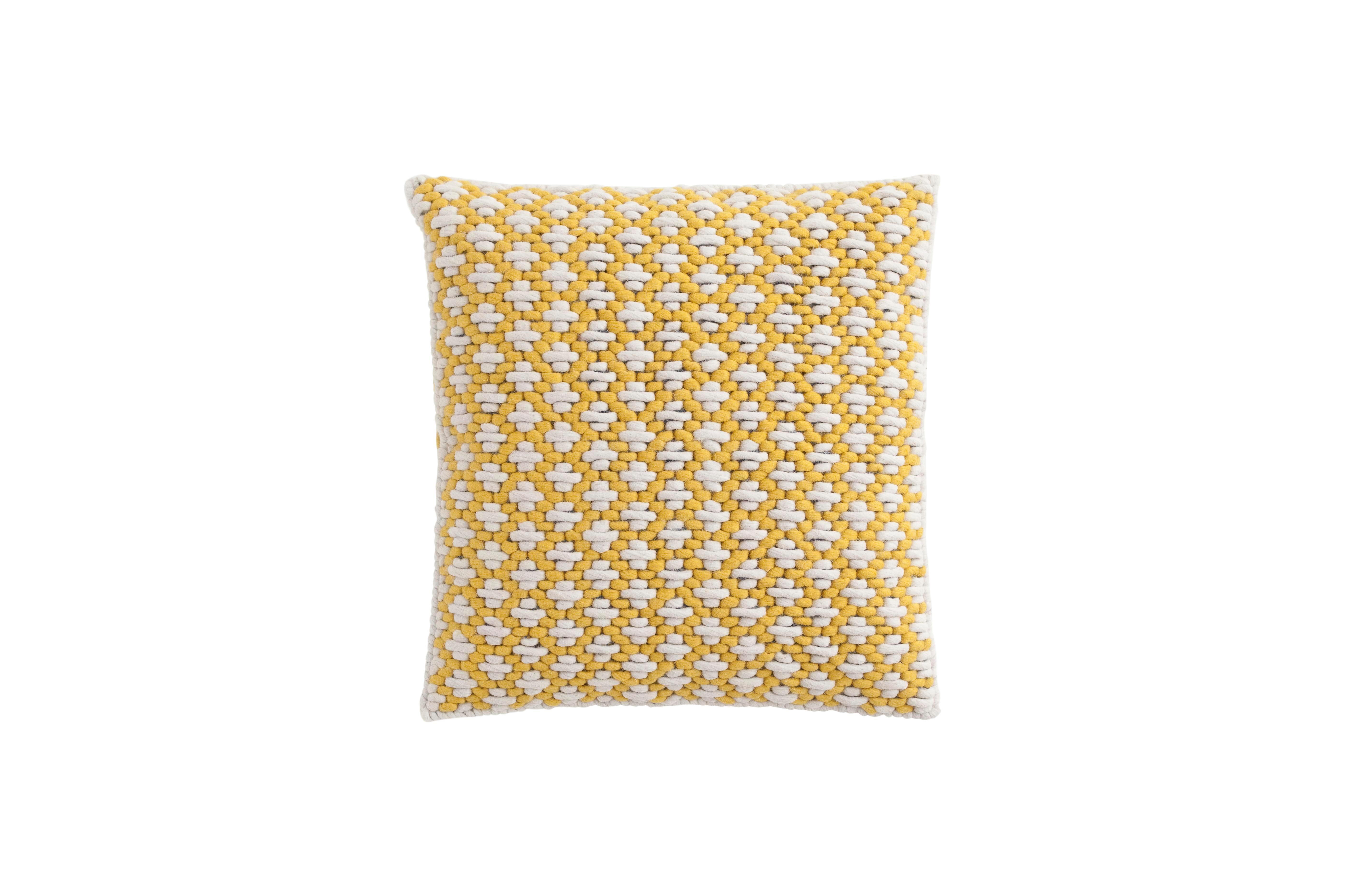 En vente :  (Jaune) Coussin GAN Silaï bleu et blanc