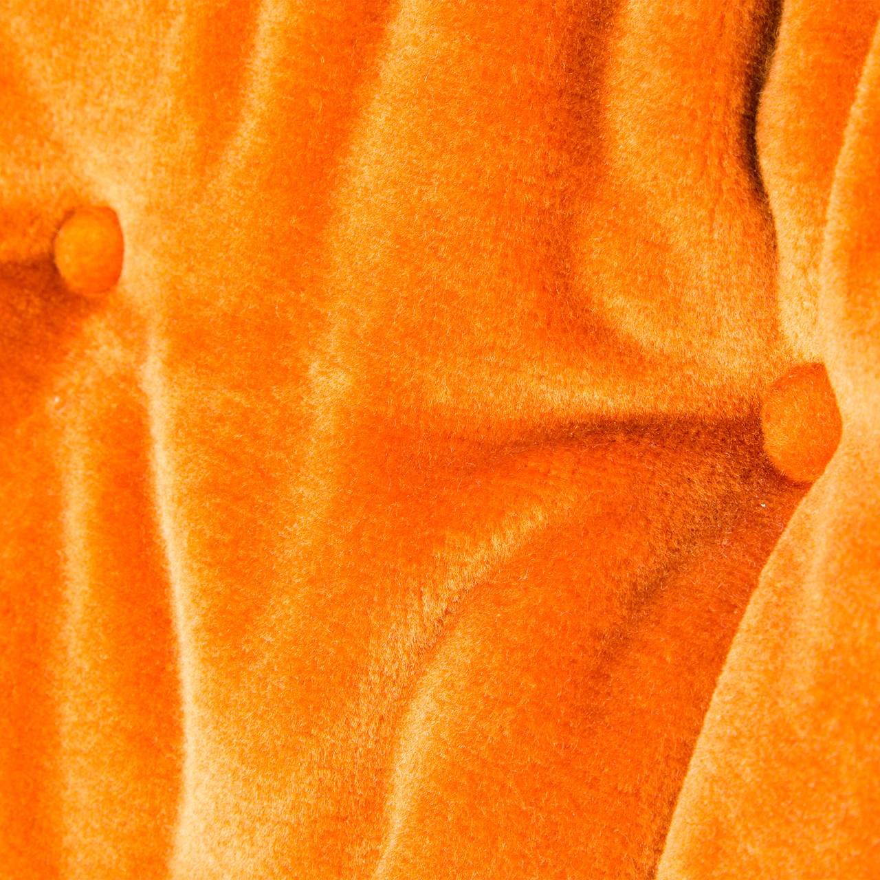Walnut Adrian Pearsall for Craft Associates Sculpted Lounge Chair in Orange Velvet
