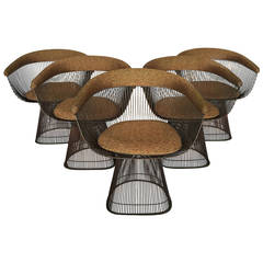 Warren Platner Bronze Wire Dining Chairs