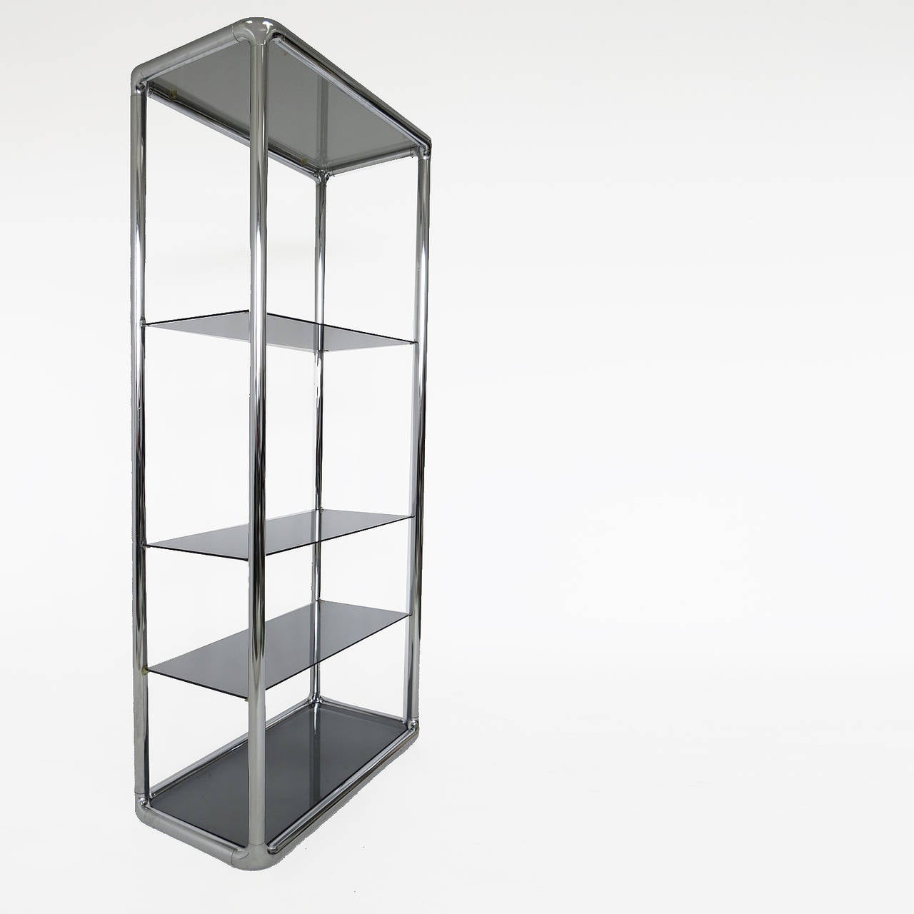 Chrome and Glass Etagere