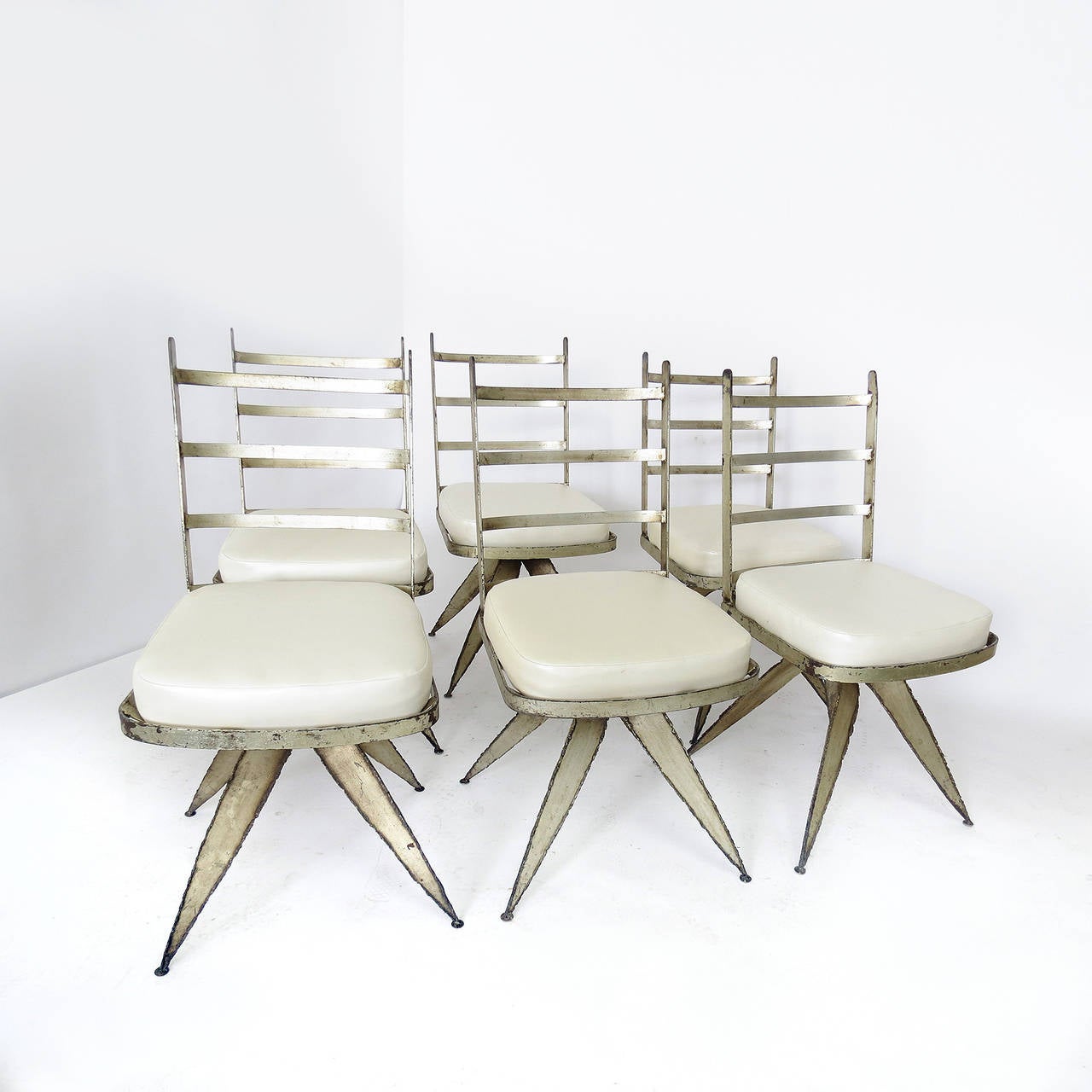 Steel Brutalist Dining Chairs