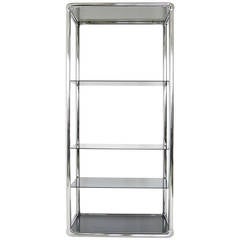 Chrome and Glass Etagere
