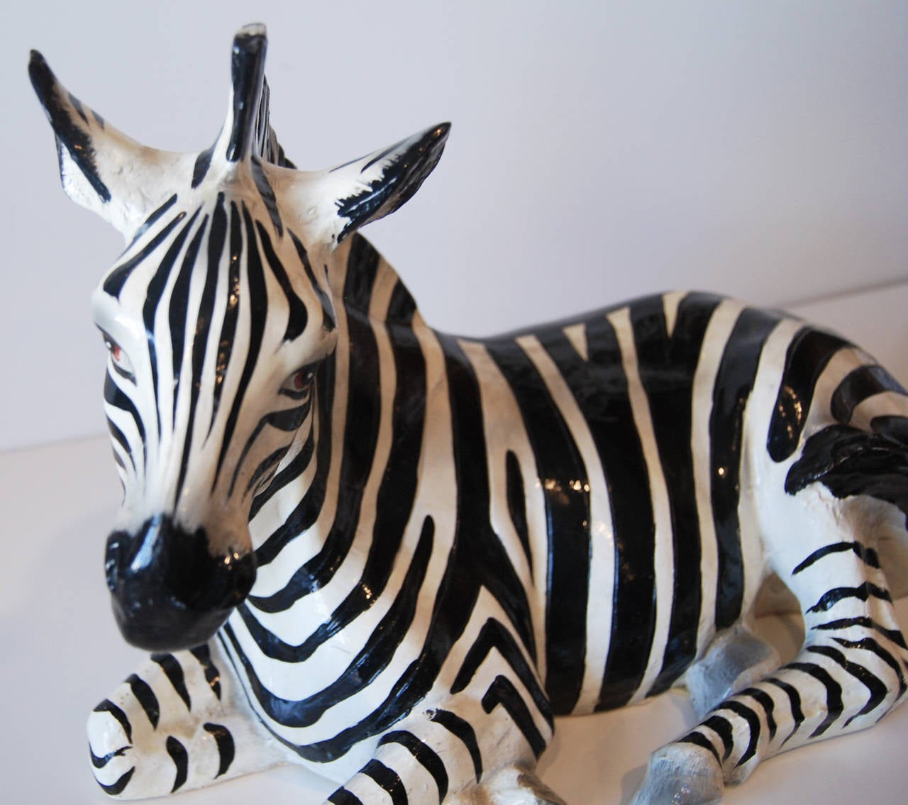 Mid-20th Century Large Ceramic Zebra