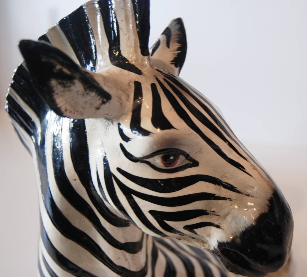 Italian Large Ceramic Zebra