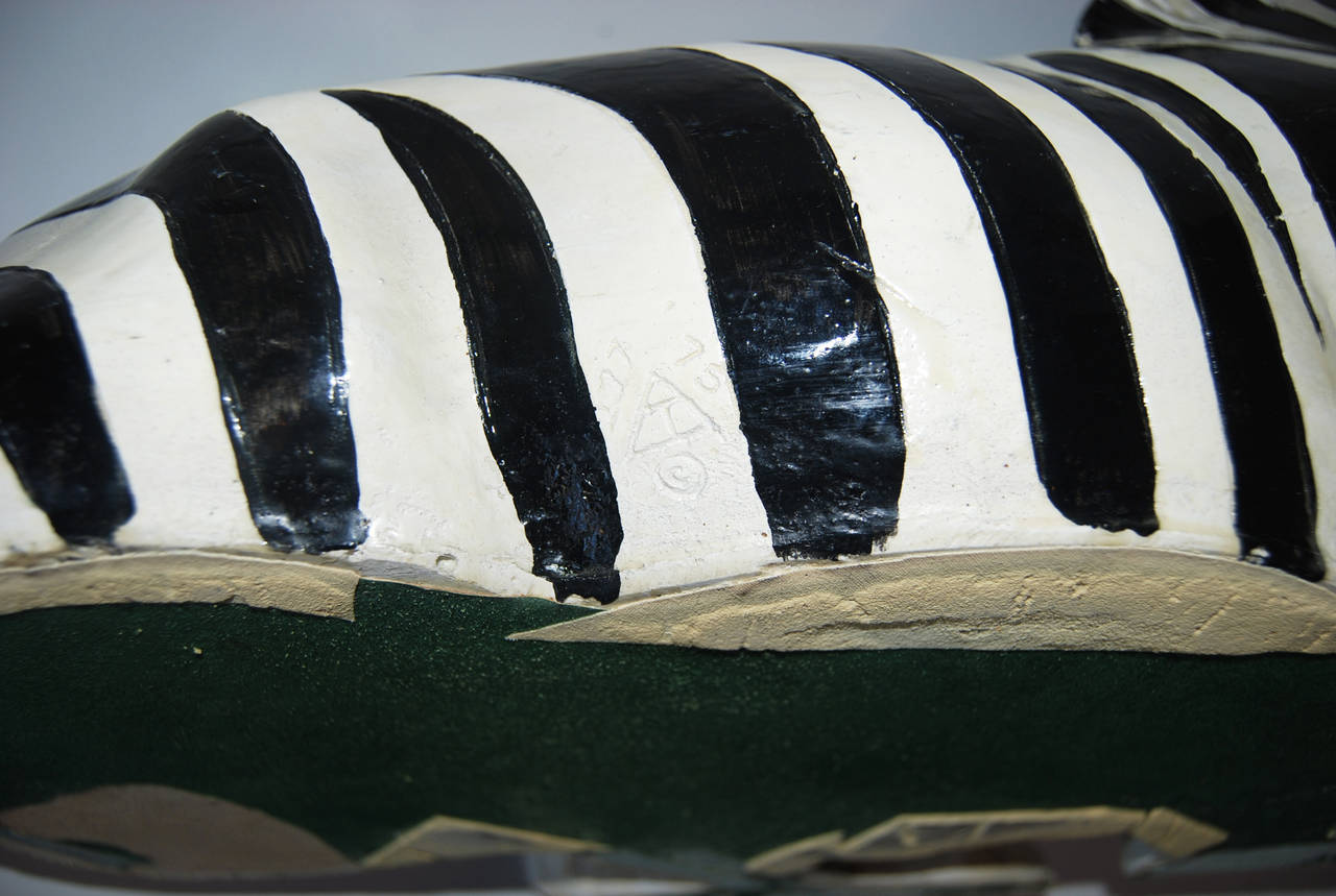 Glazed Large Ceramic Zebra
