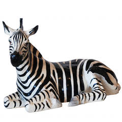 Large Ceramic Zebra