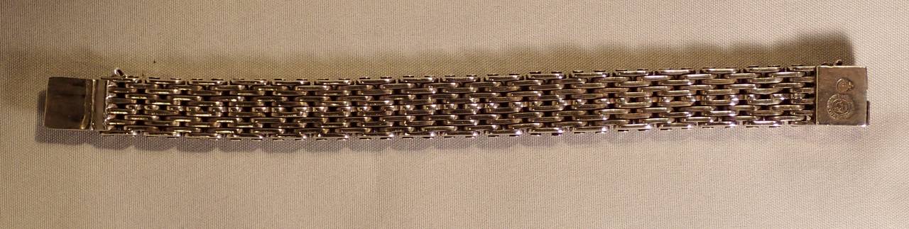Mid-Century Modern 1960s William Spratling Silver Bicycle Chain Style Bracelet