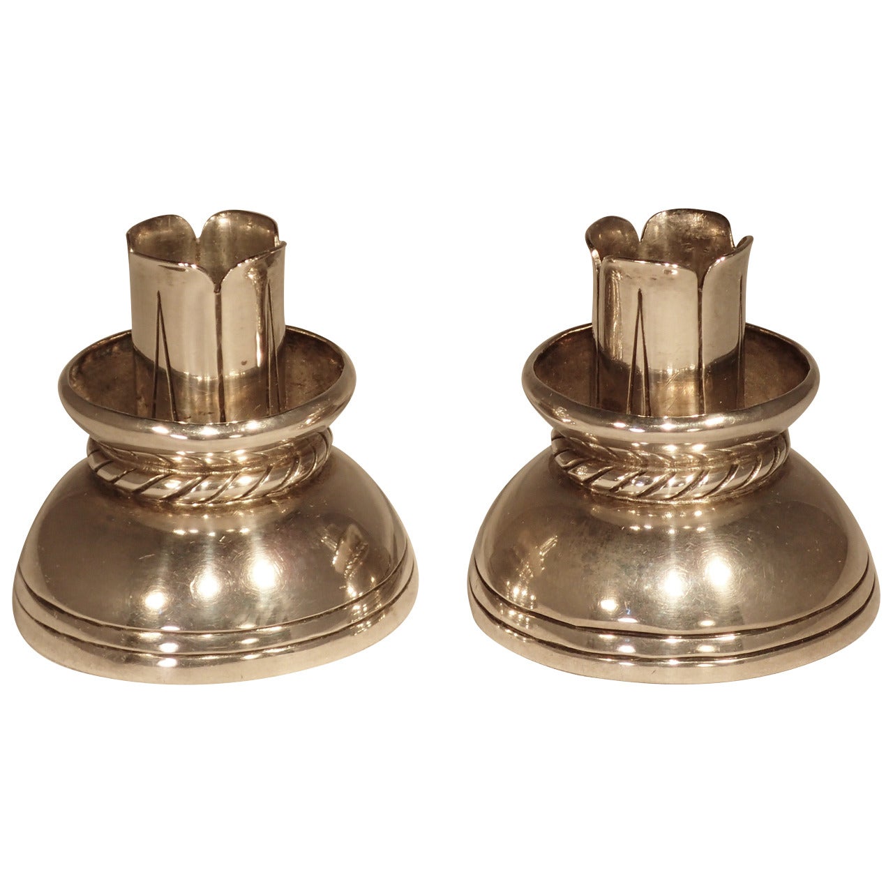 1930s William Spratling Silver Candleholders